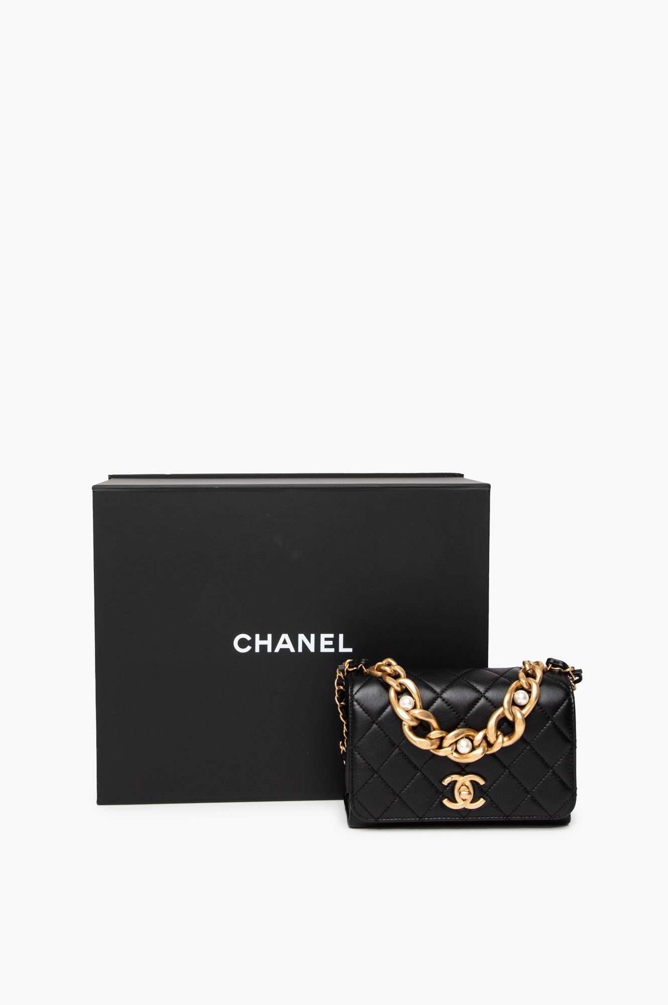 Chanel Black Pearl Chain Mini Bag