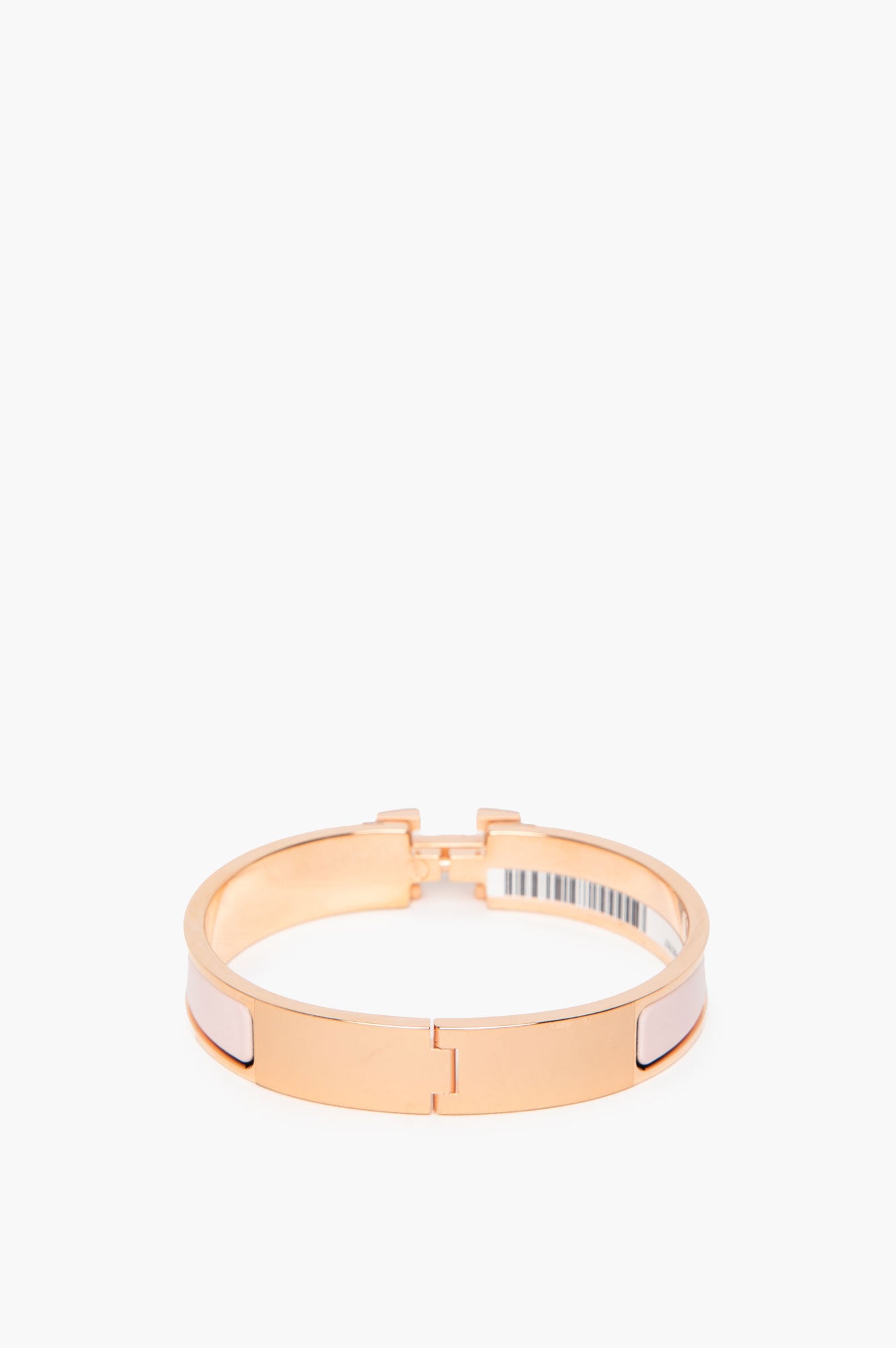 Hermes Pink Rose Gold Clic H Bracelet Size GM