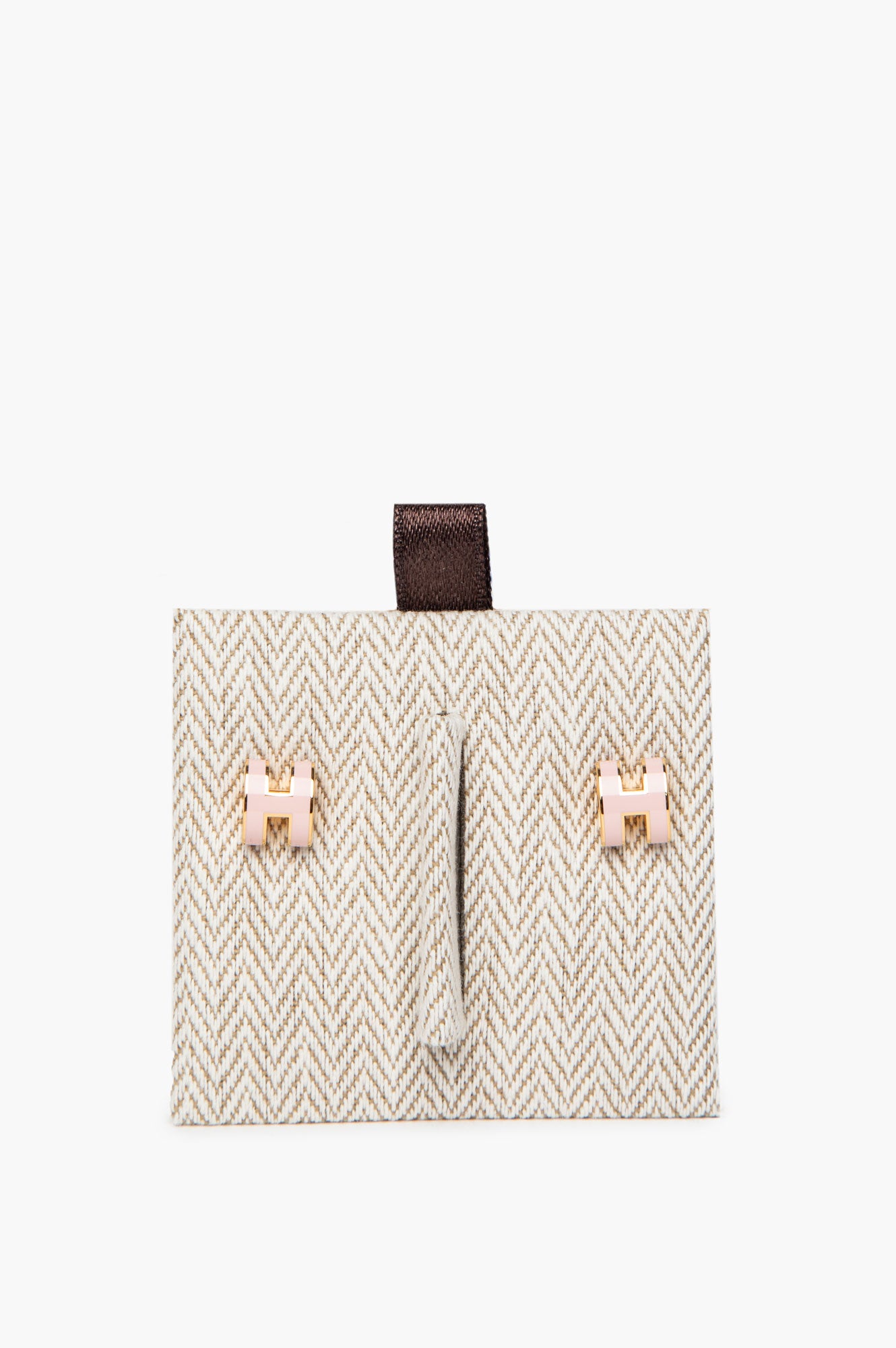 Hermes Pink Gold Mini Pop H Earrings