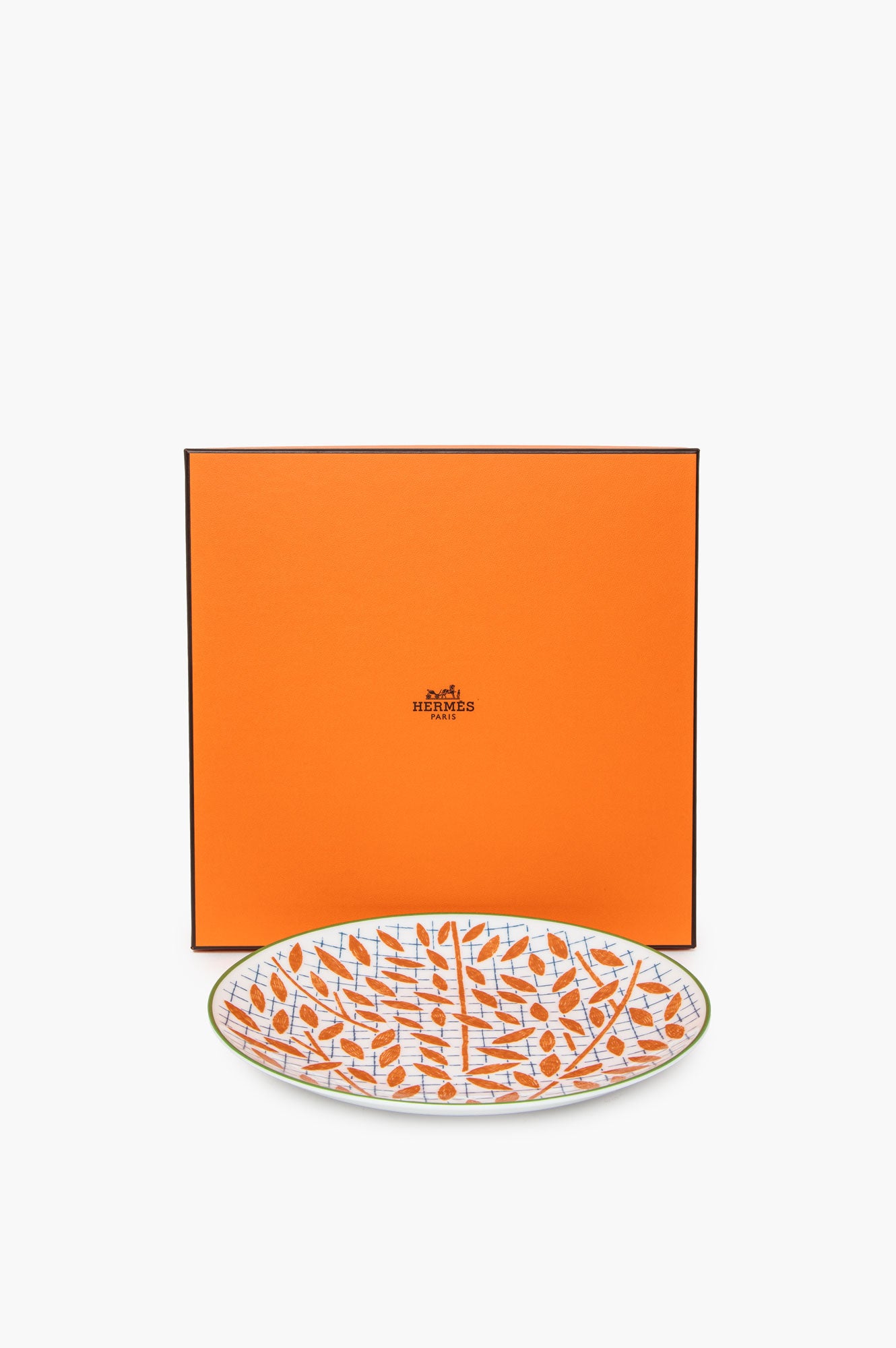 Hermes Red A Walk in the Garden Dessert Plate