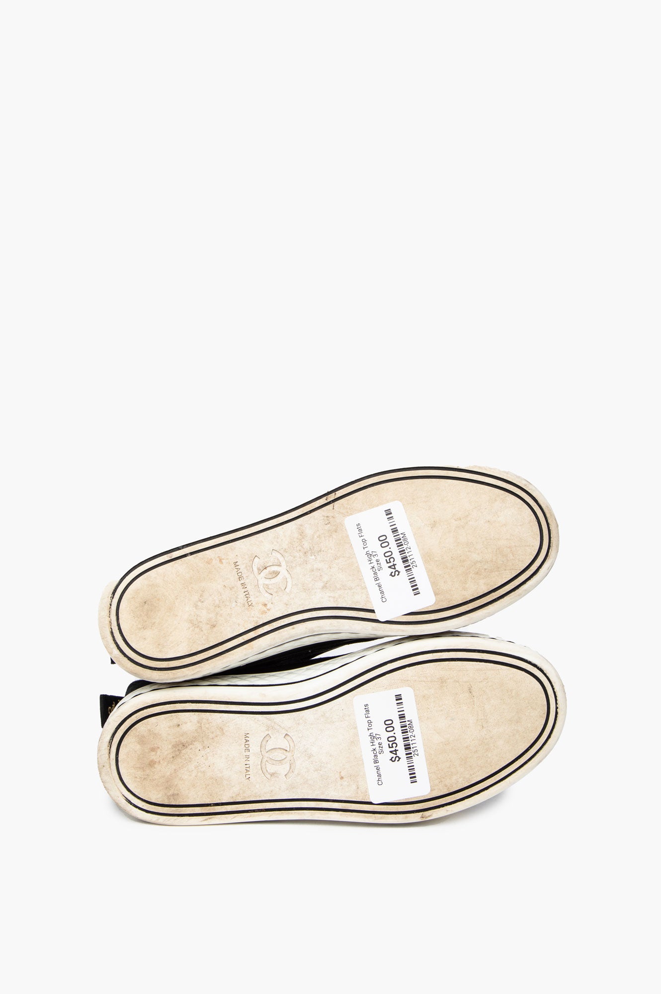 Chanel Black High Top Flats Size 37