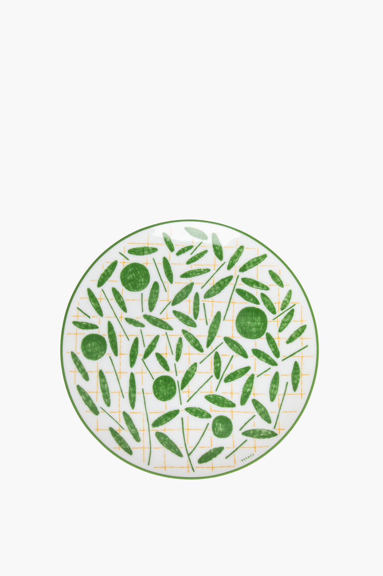 Hermes Green & Blue A Walk in the Garden Dessert Plate Set of 2