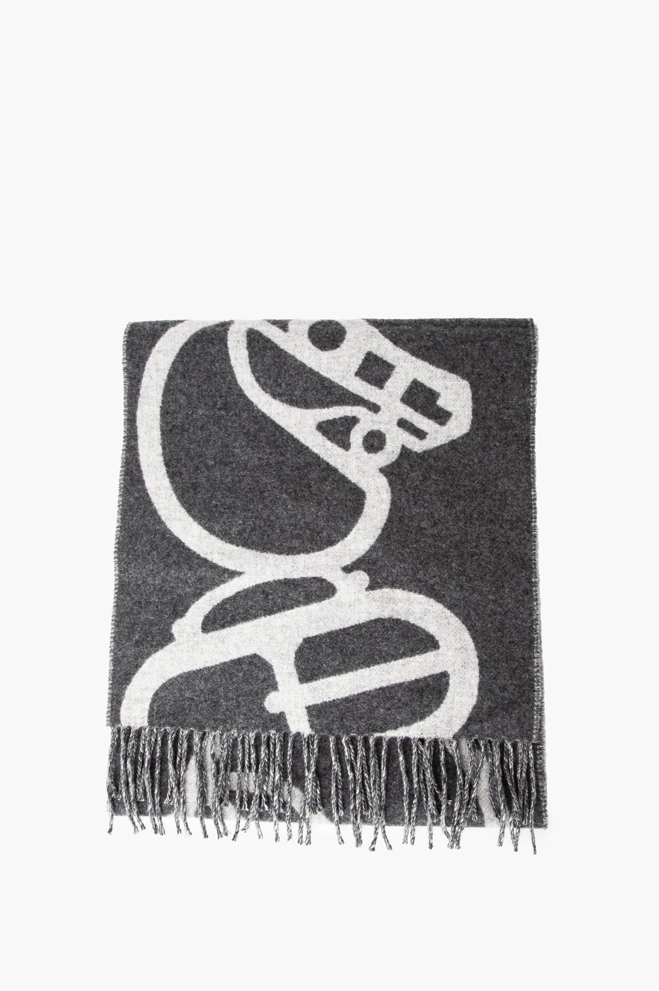 Hermes Grey Casaque Mors Scarf