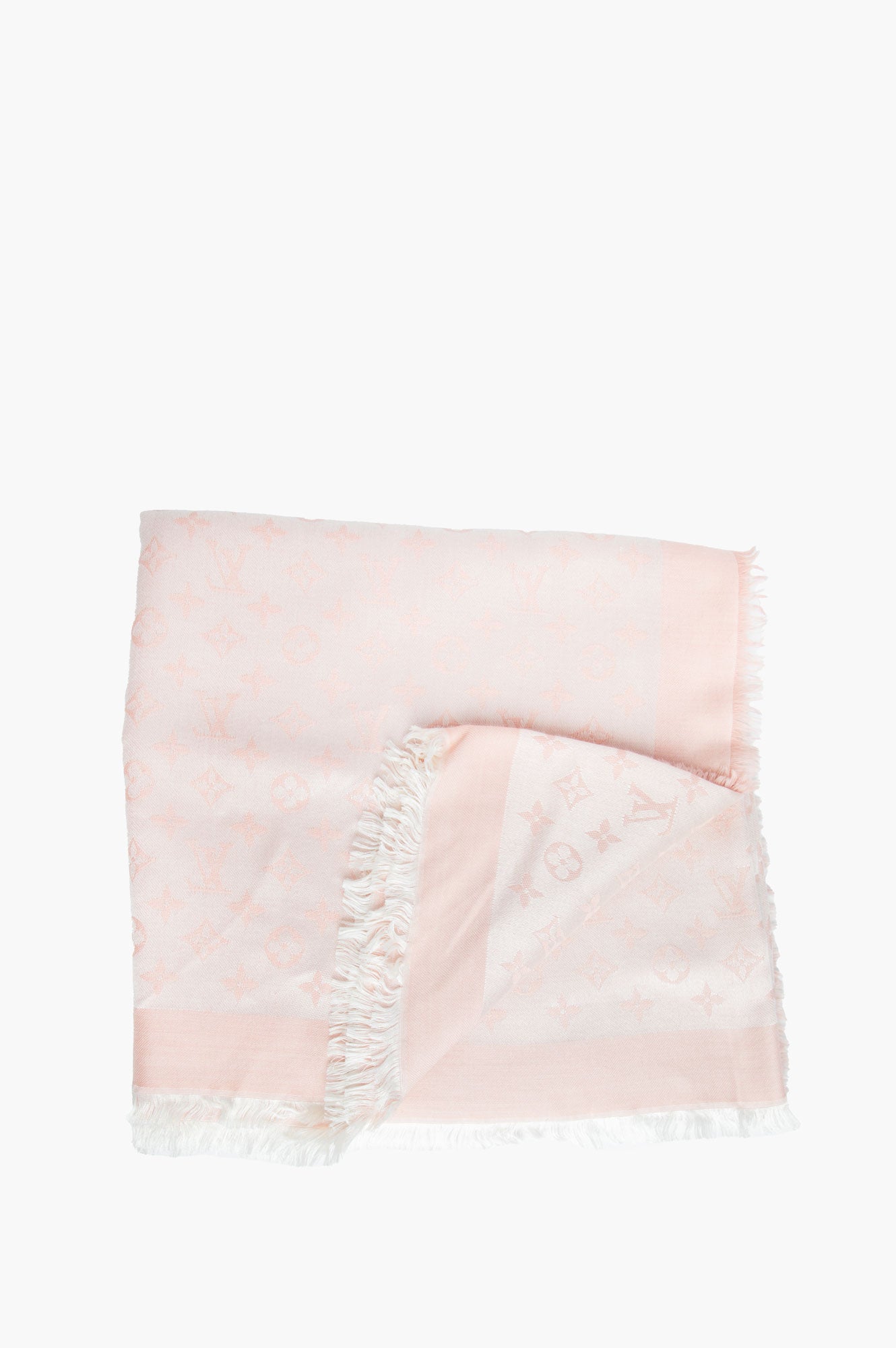 Louis Vuitton Light Pink Monogram Silk Scarf