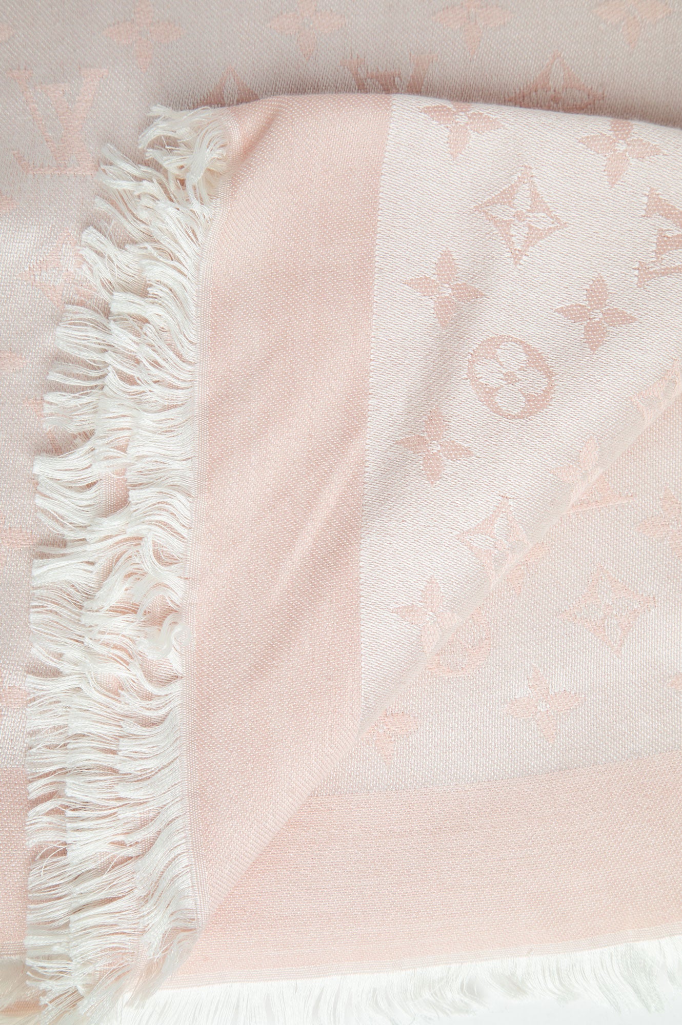 Louis Vuitton Light Pink Monogram Silk Scarf