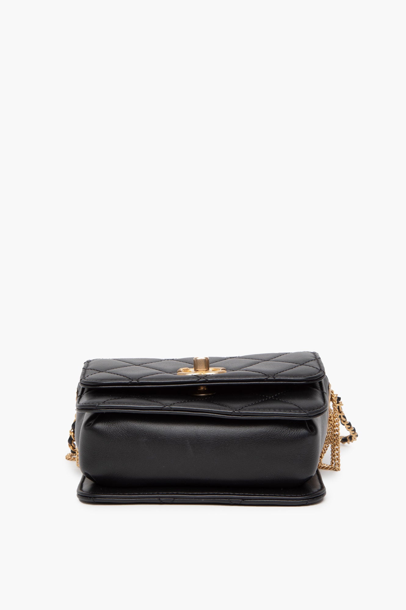Chanel Black Lambskin Gold Chain Flap Bag