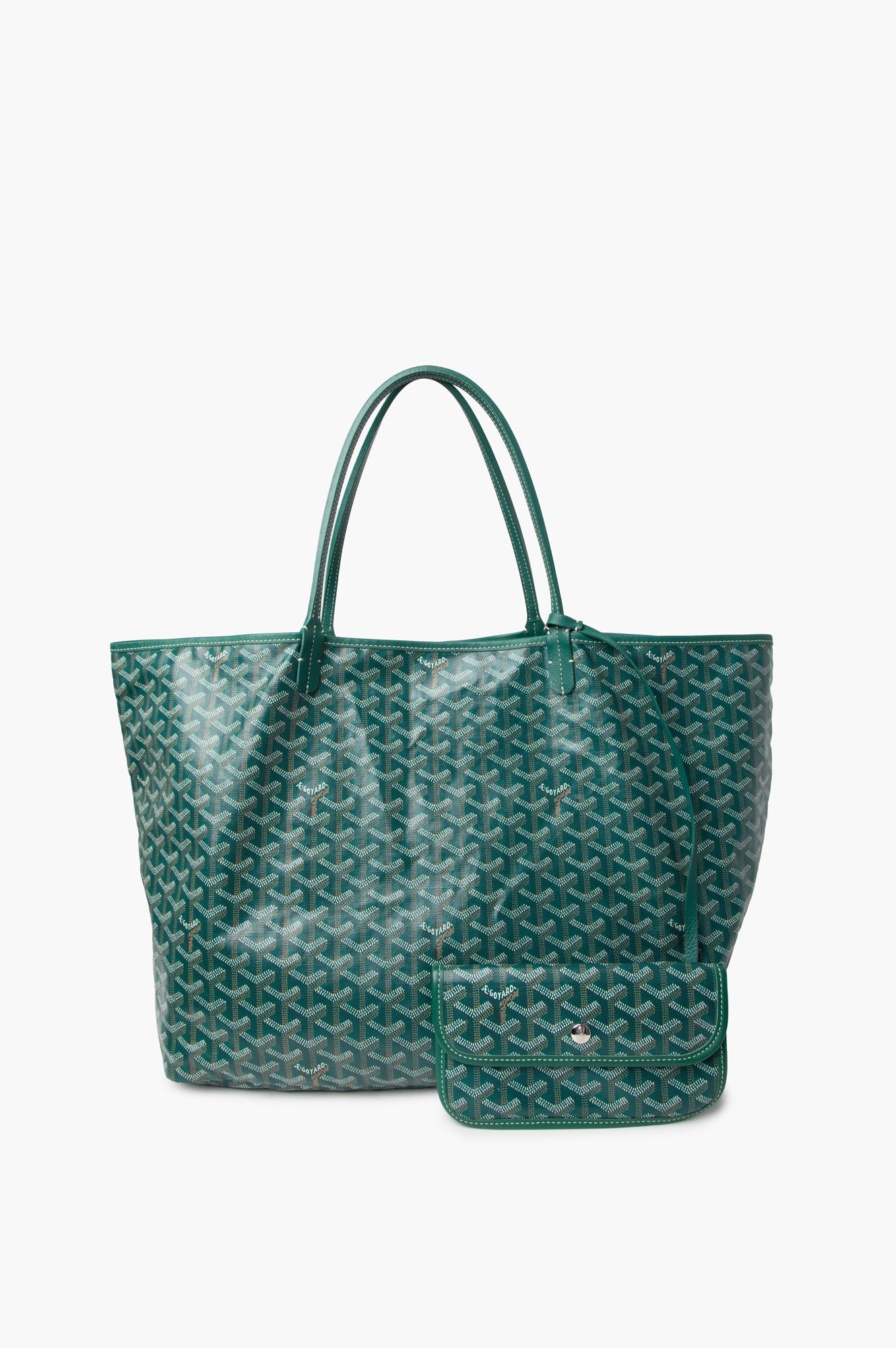 Goyard St. Louis Green GM Tote with Pouch