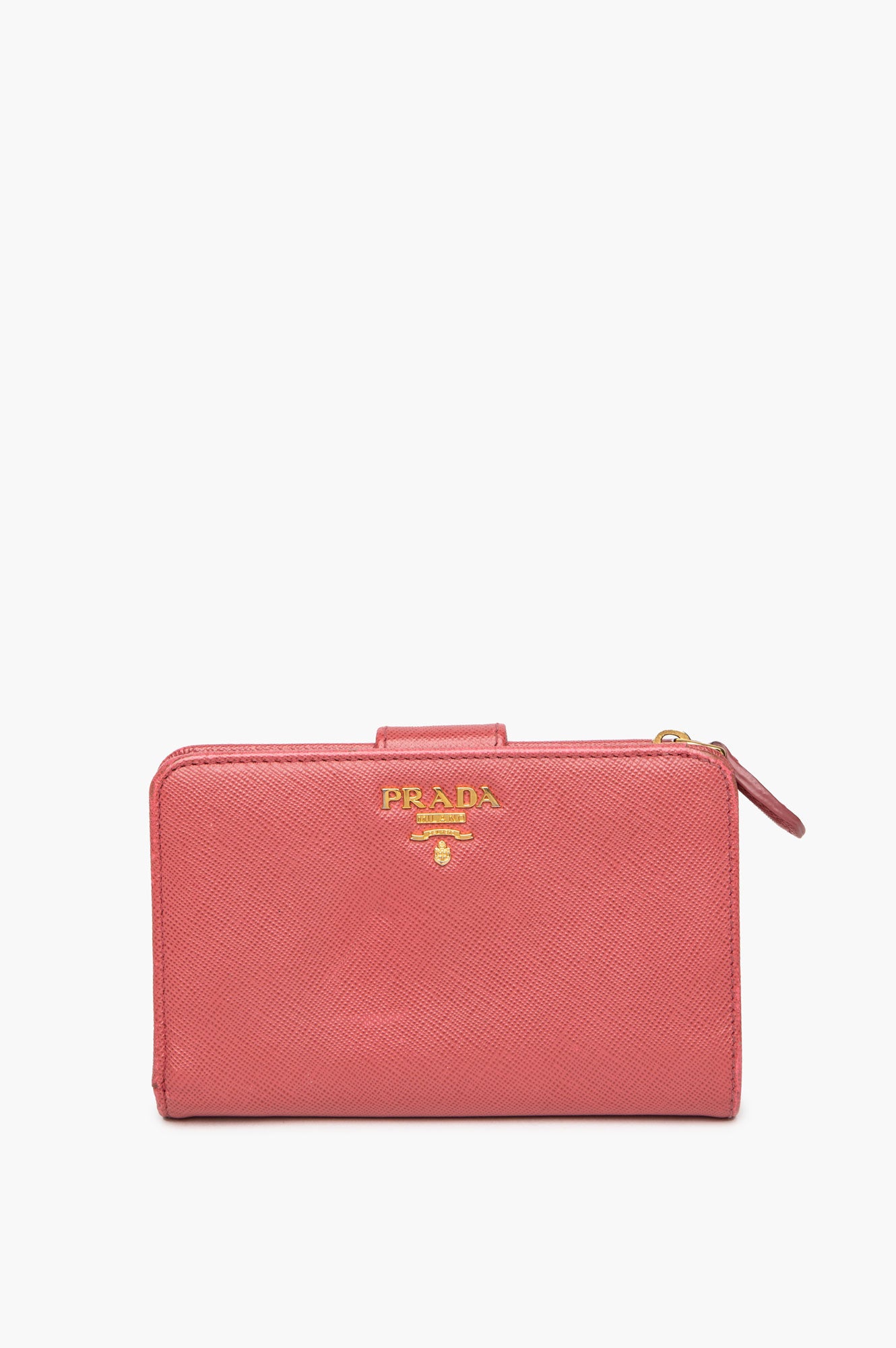 Prada Pink Saffiano Leather Bifold Wallet