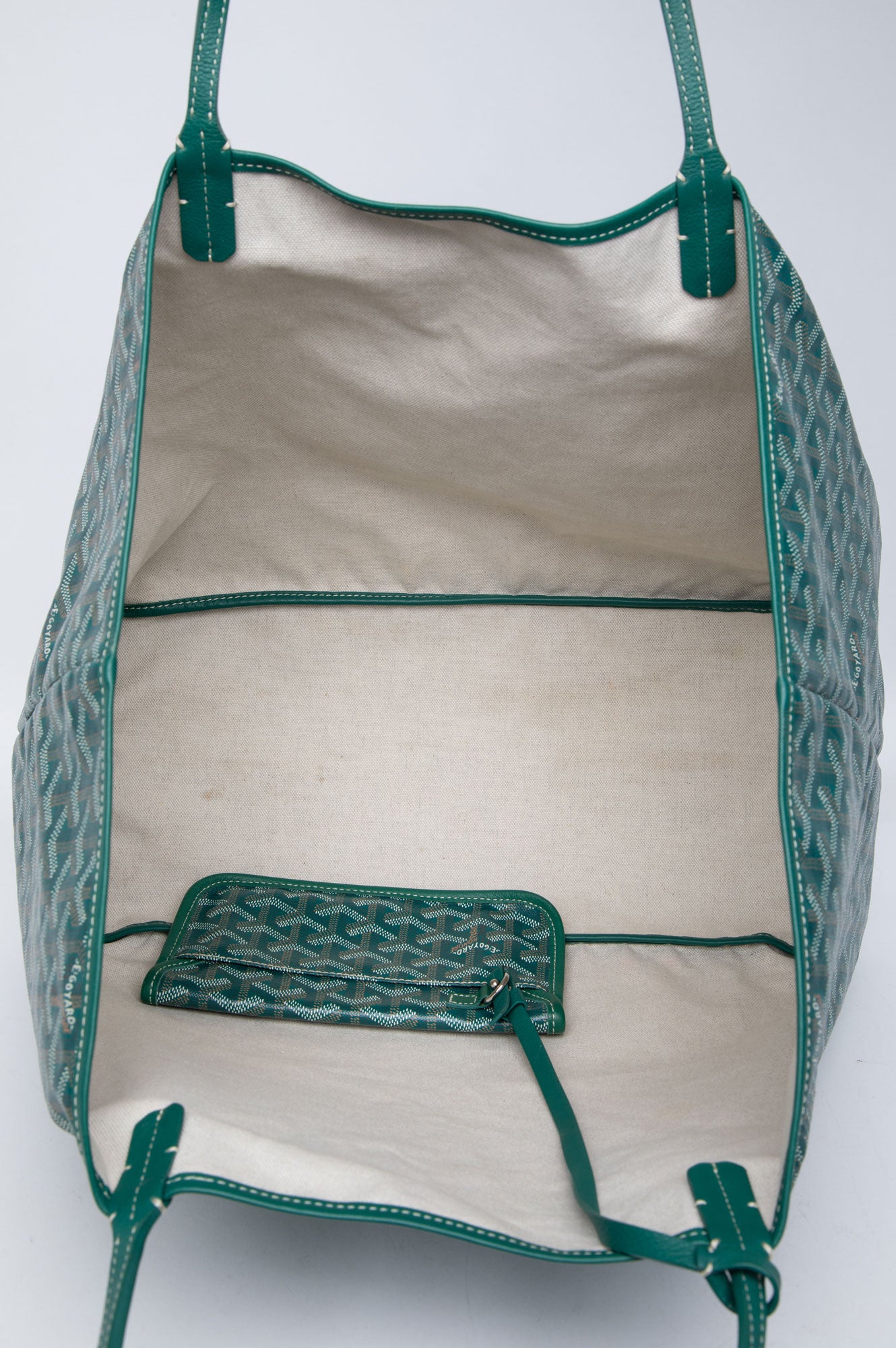 Goyard St. Louis Green GM Tote with Pouch