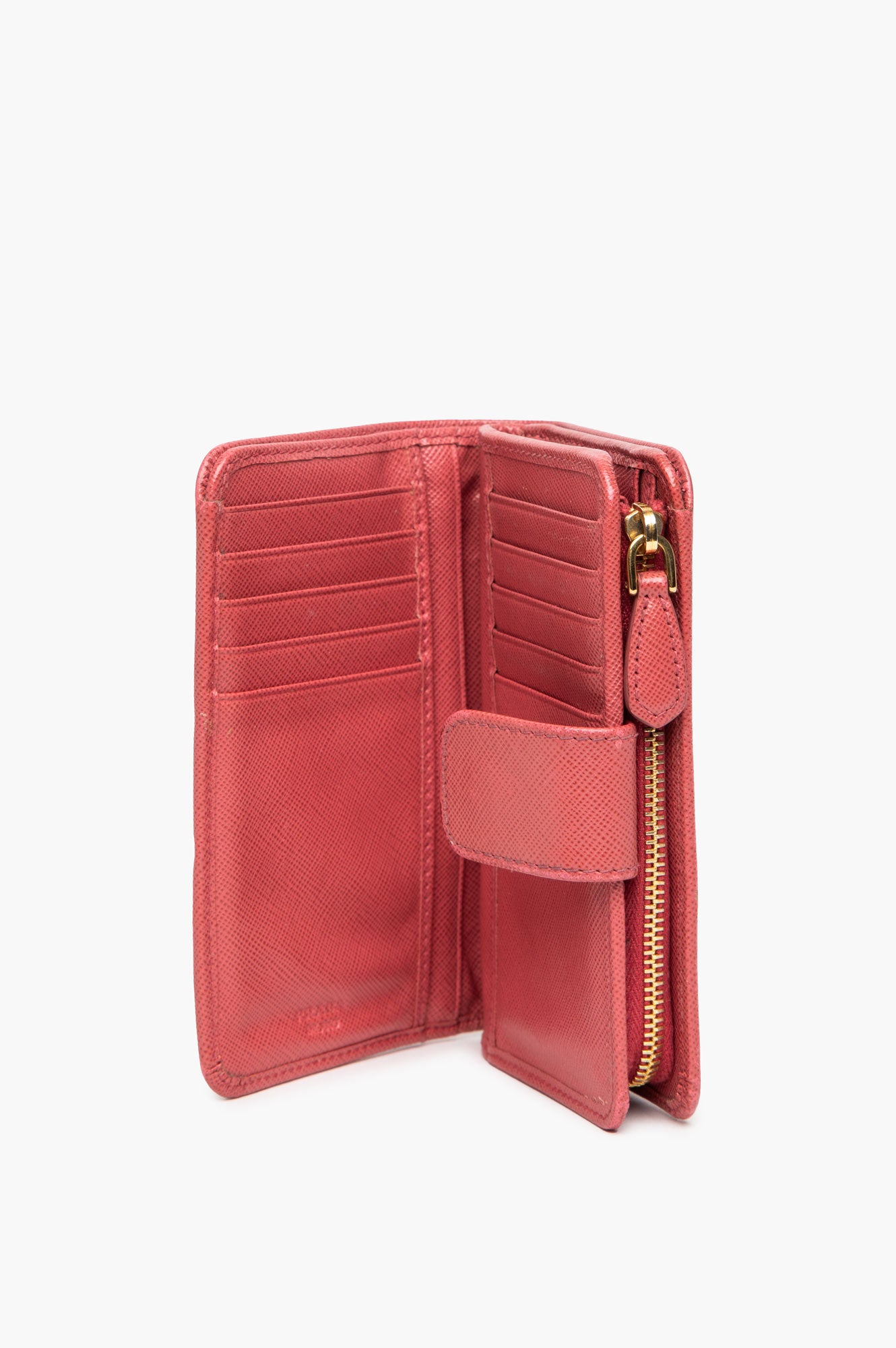 Prada Pink Saffiano Leather Bifold Wallet