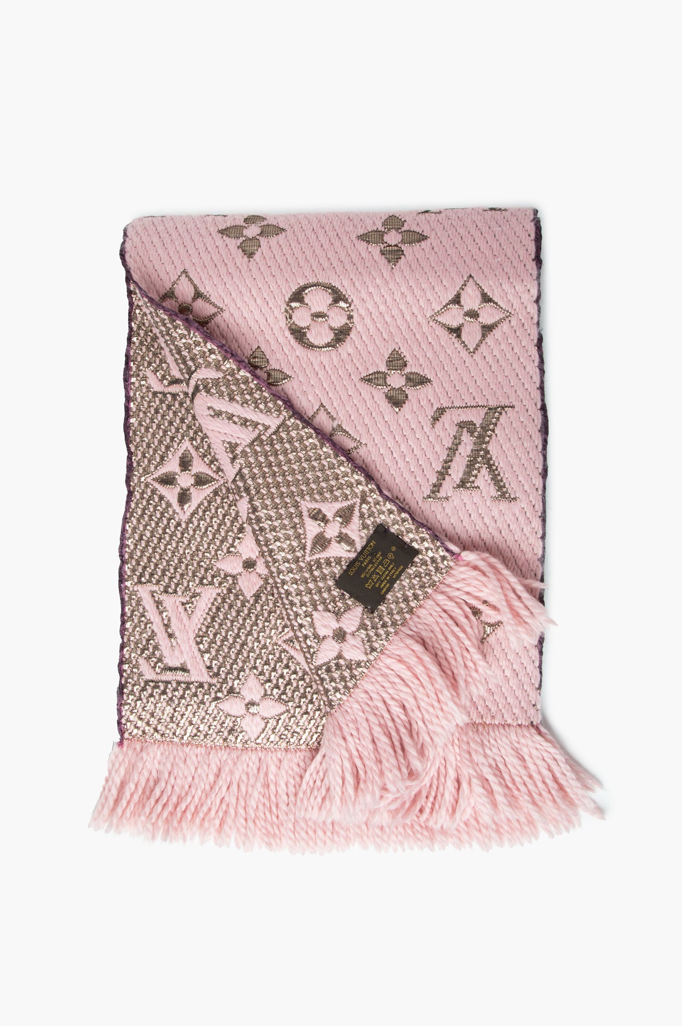 Louis Vuitton Pink/Silver Logomania Scarf