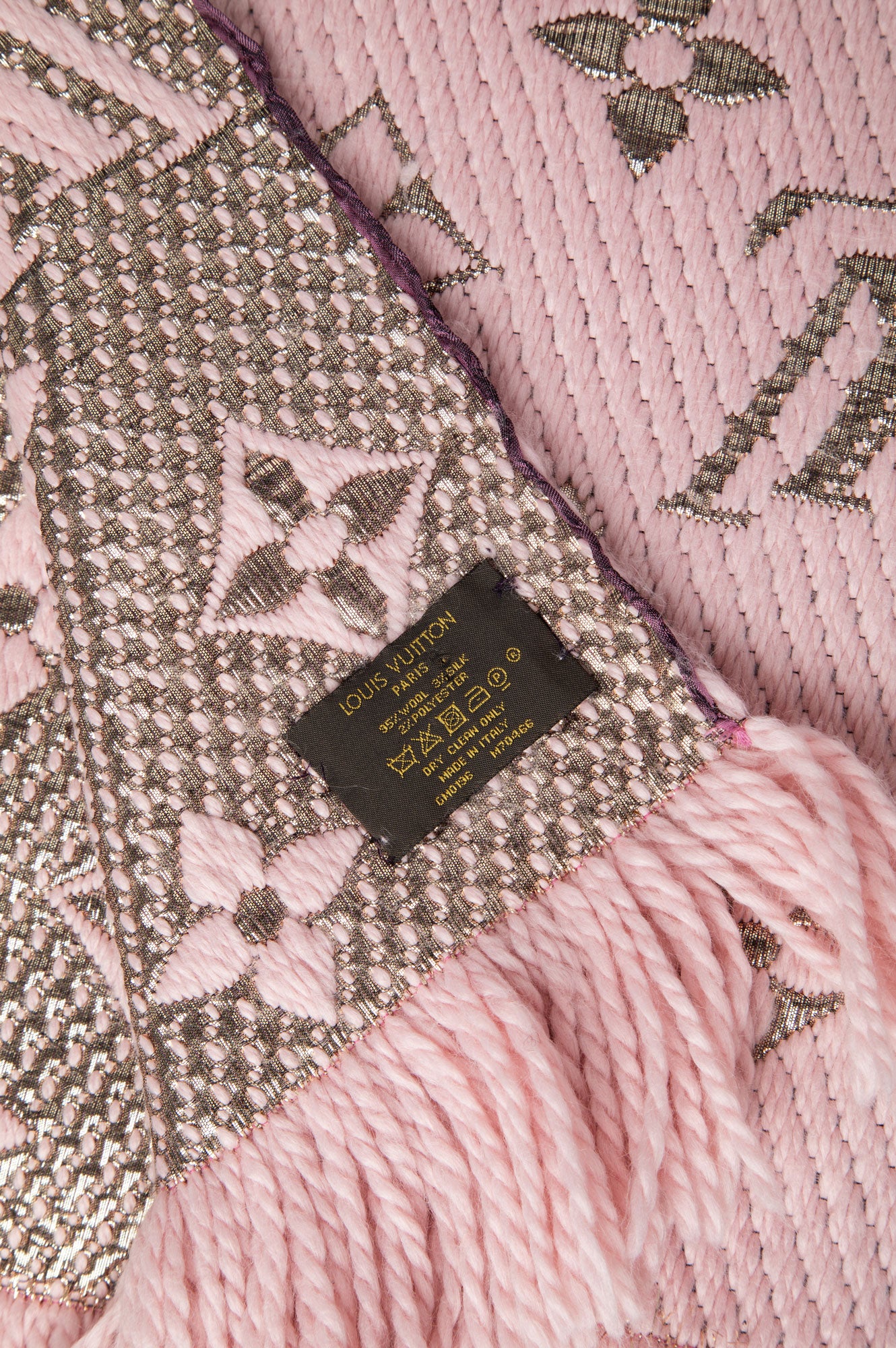 Louis Vuitton Pink/Silver Logomania Scarf