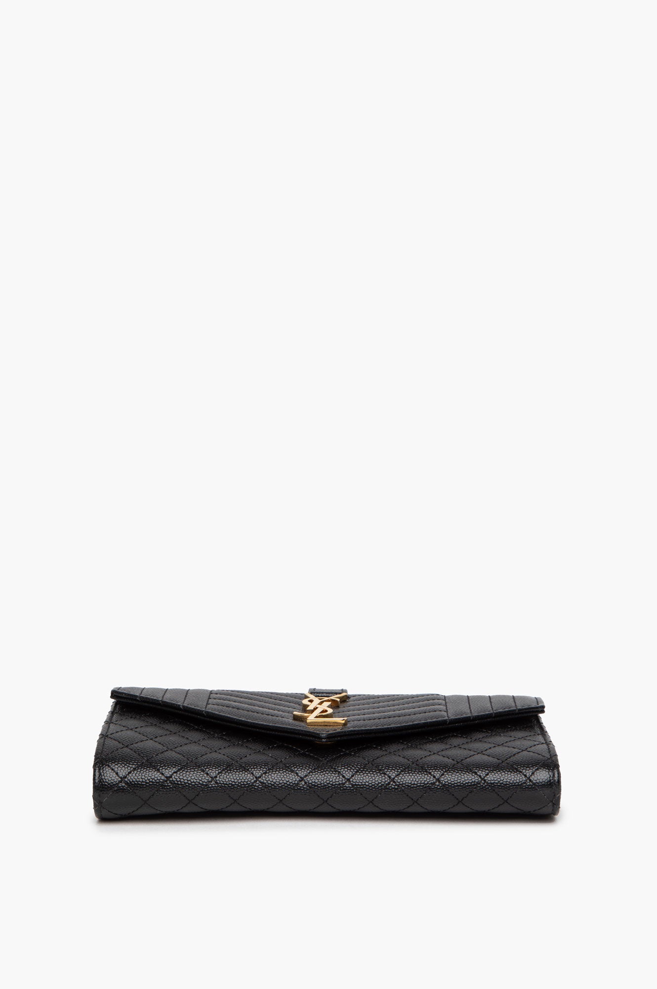Saint Laurent Black Envelope Flap Long Wallet