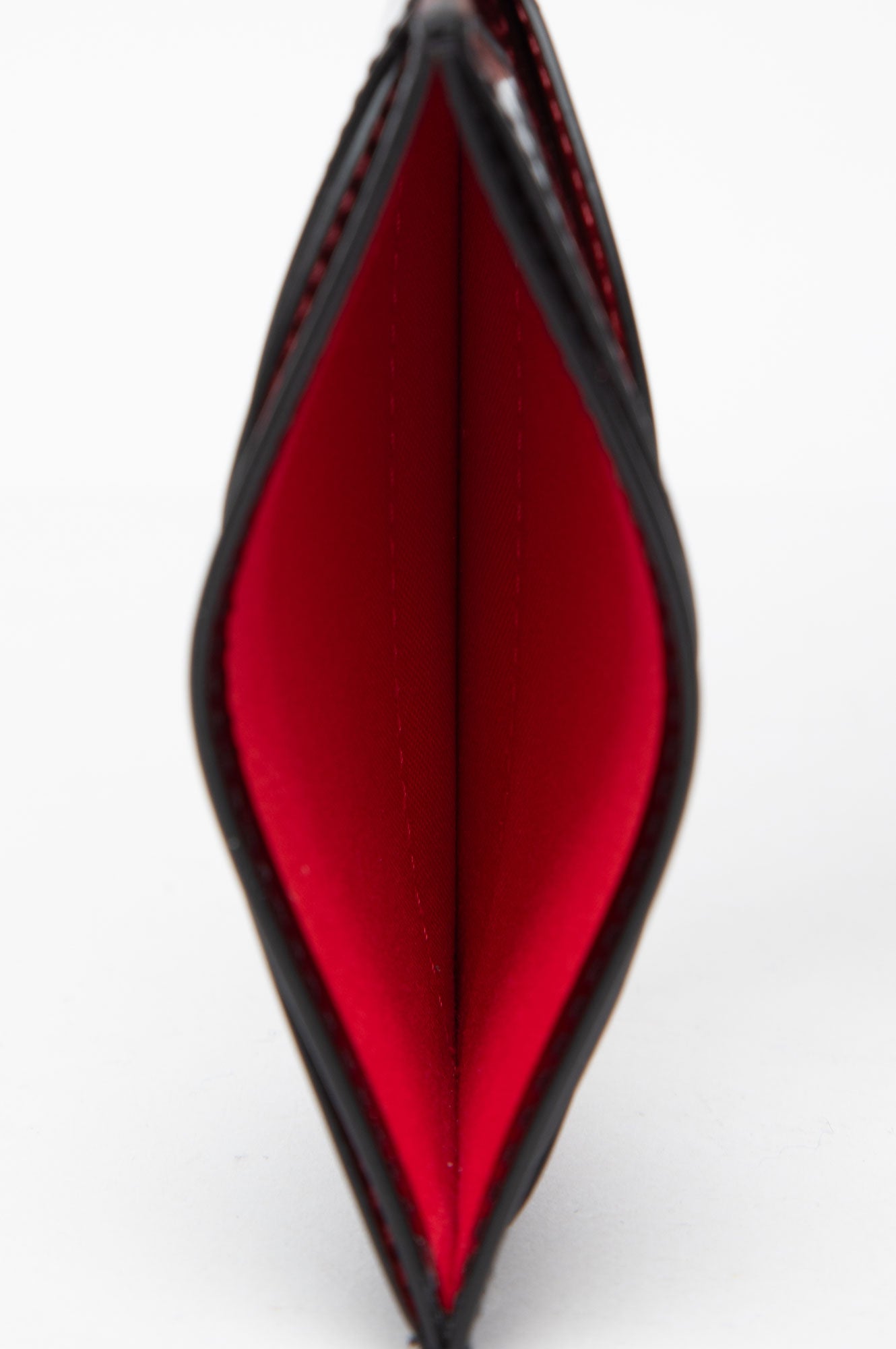 Chrsitian Louboutin Black Patent Psychic Leather Hot Chick Cardholder