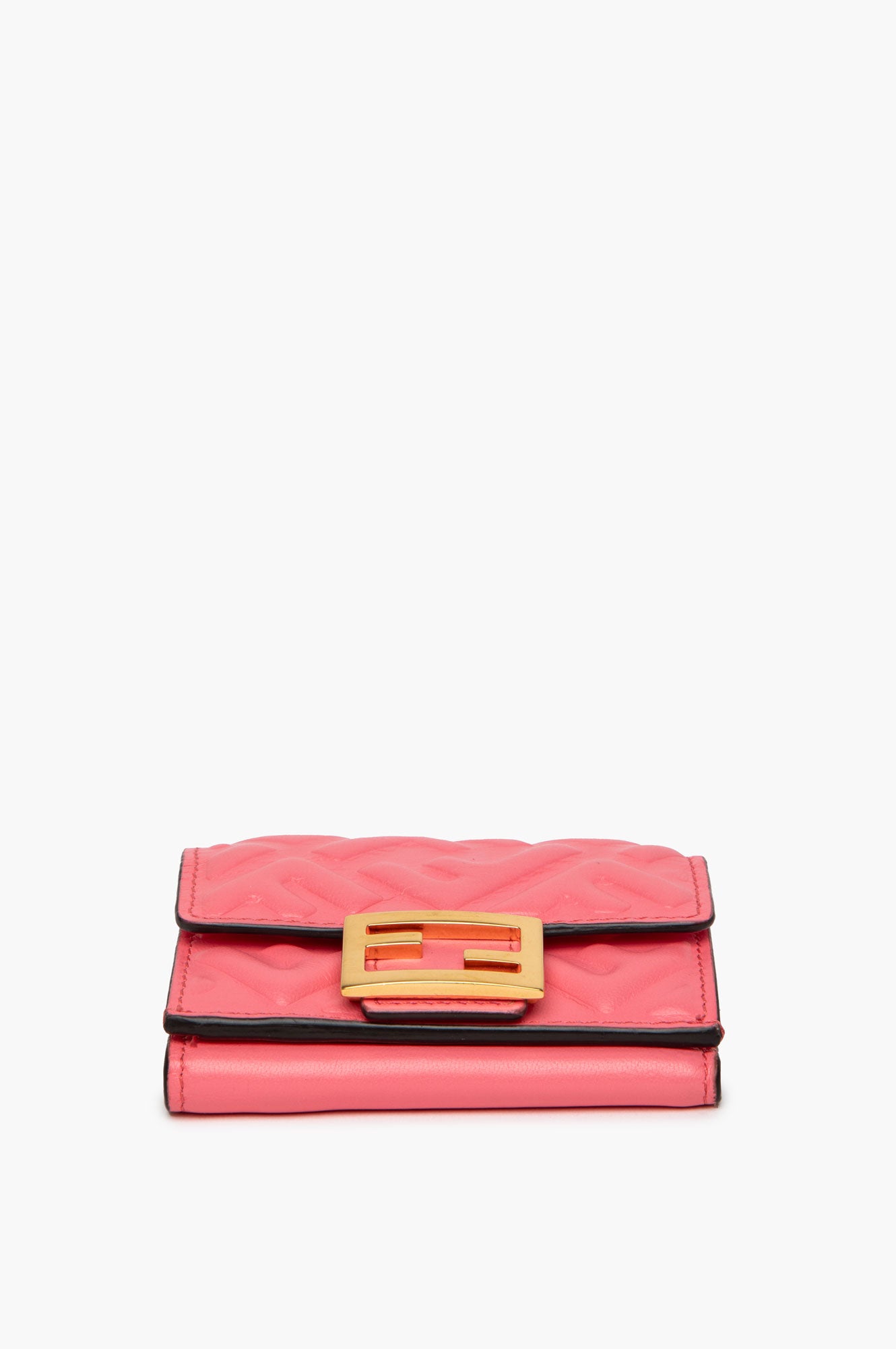 Fendi Baguette Micro Trifold Pink Wallet
