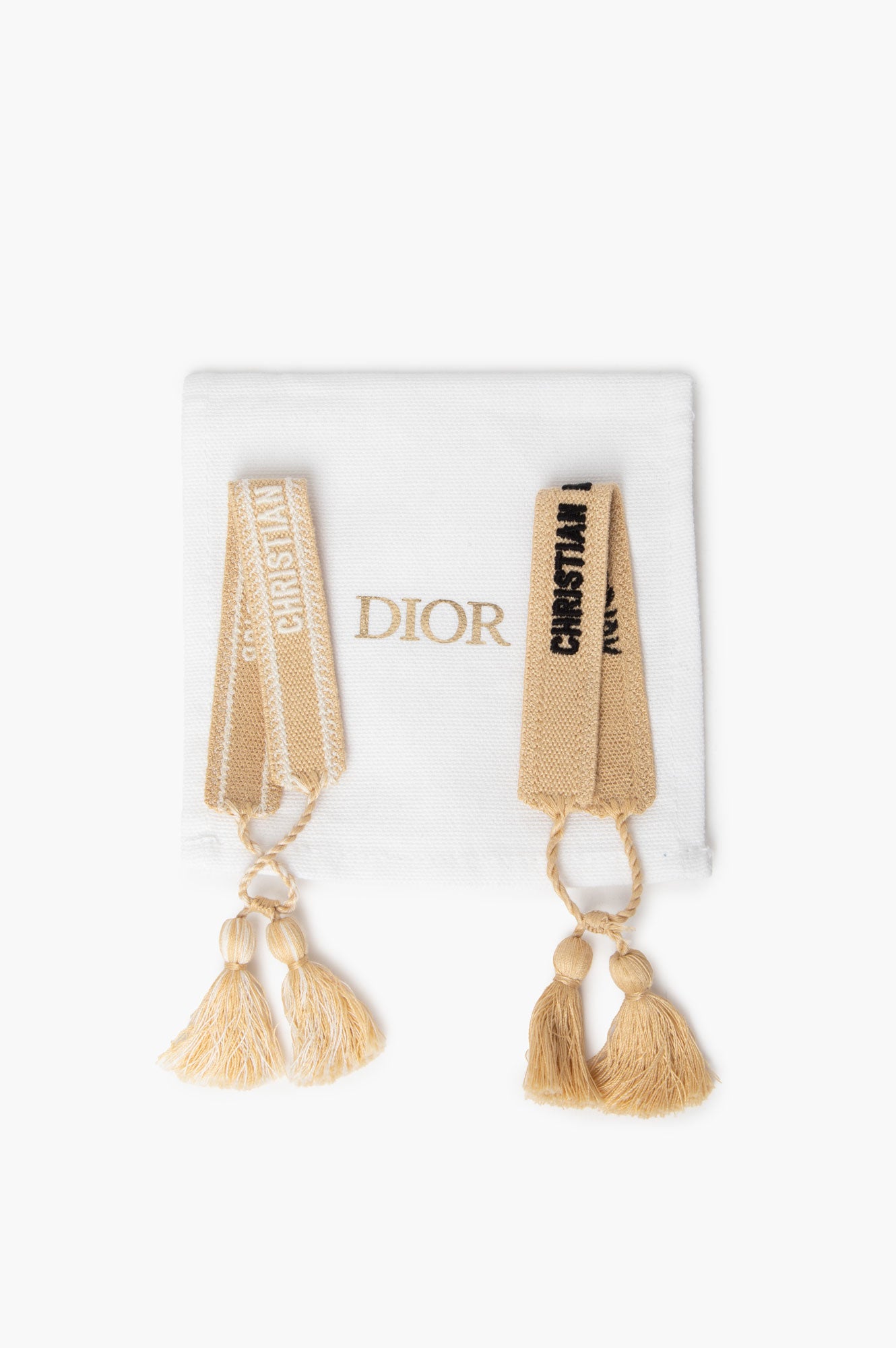 Christian Dior Gold Fabric Bracelet Set