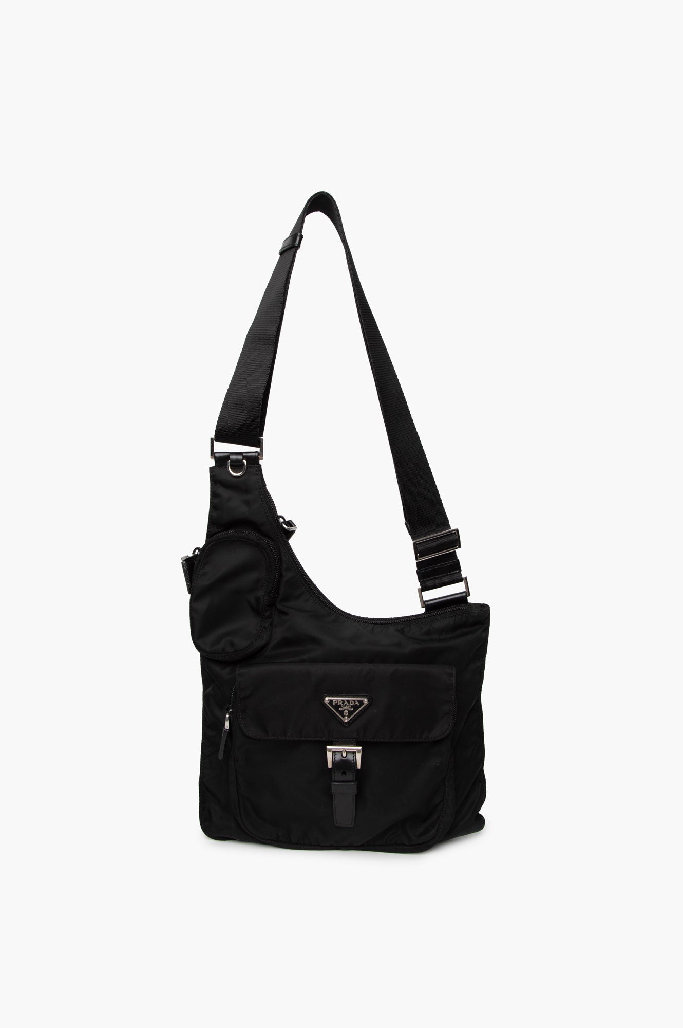 Prada Black Tessuto Sling Messenger Bag