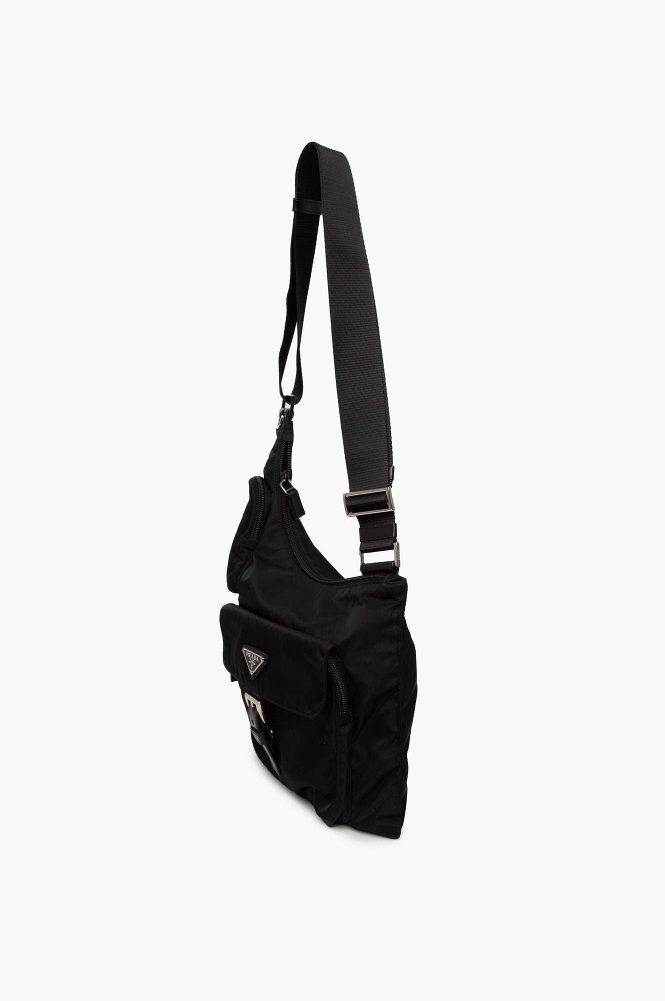 Prada Black Tessuto Sling Messenger Bag