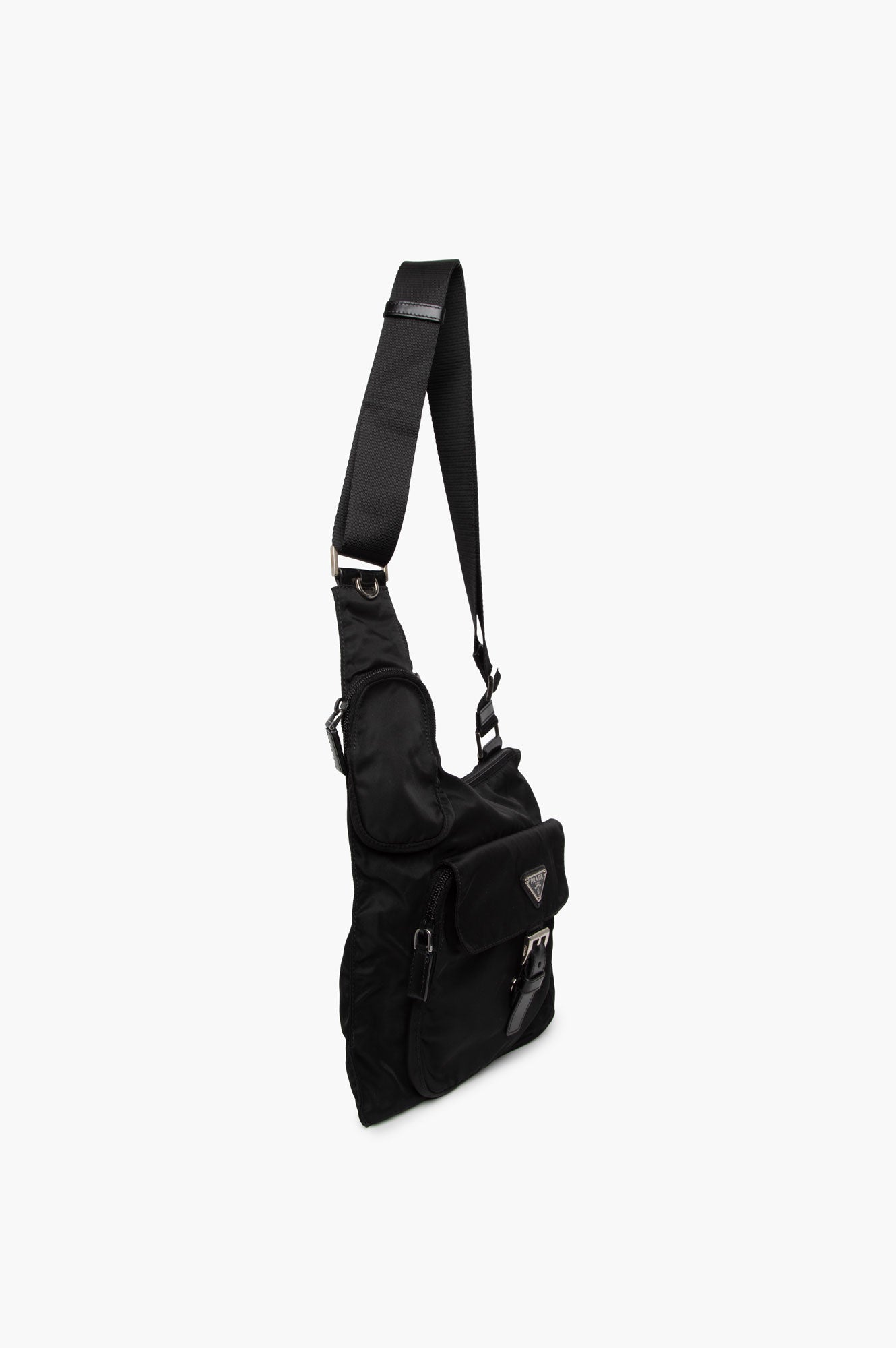 Prada Black Tessuto Sling Messenger Bag