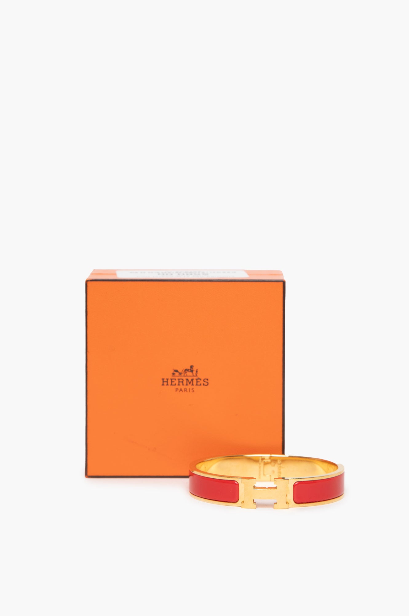 Hermes Clic H Bracelet Red Gold Size GM