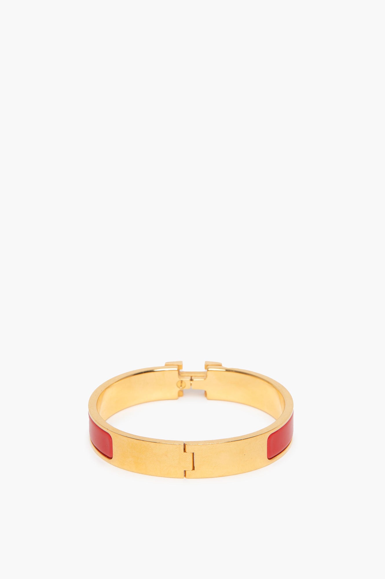 Hermes Clic H Bracelet Red Gold Size GM