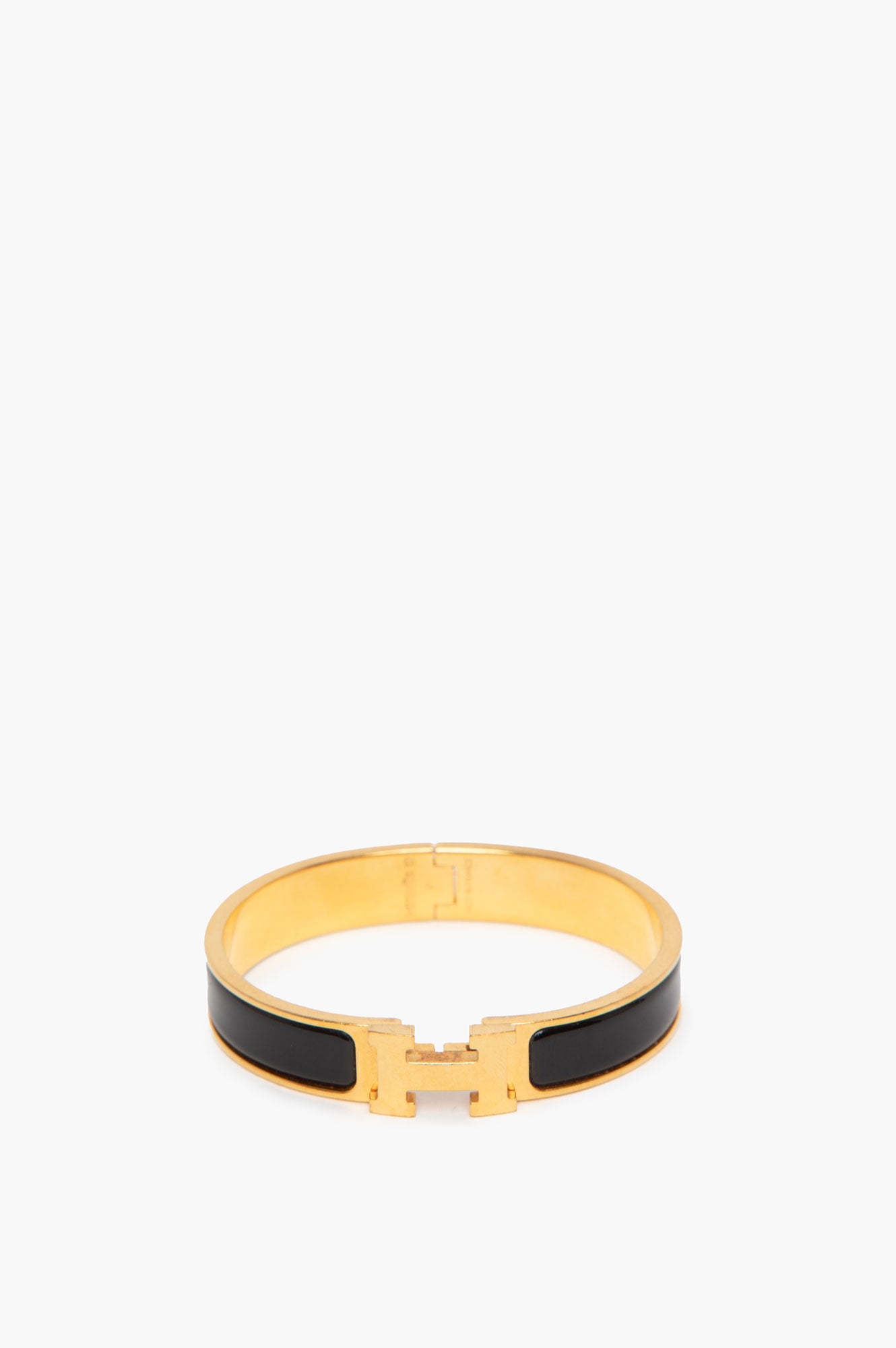 Hermes Clic H Bracelet Black Gold Size GM