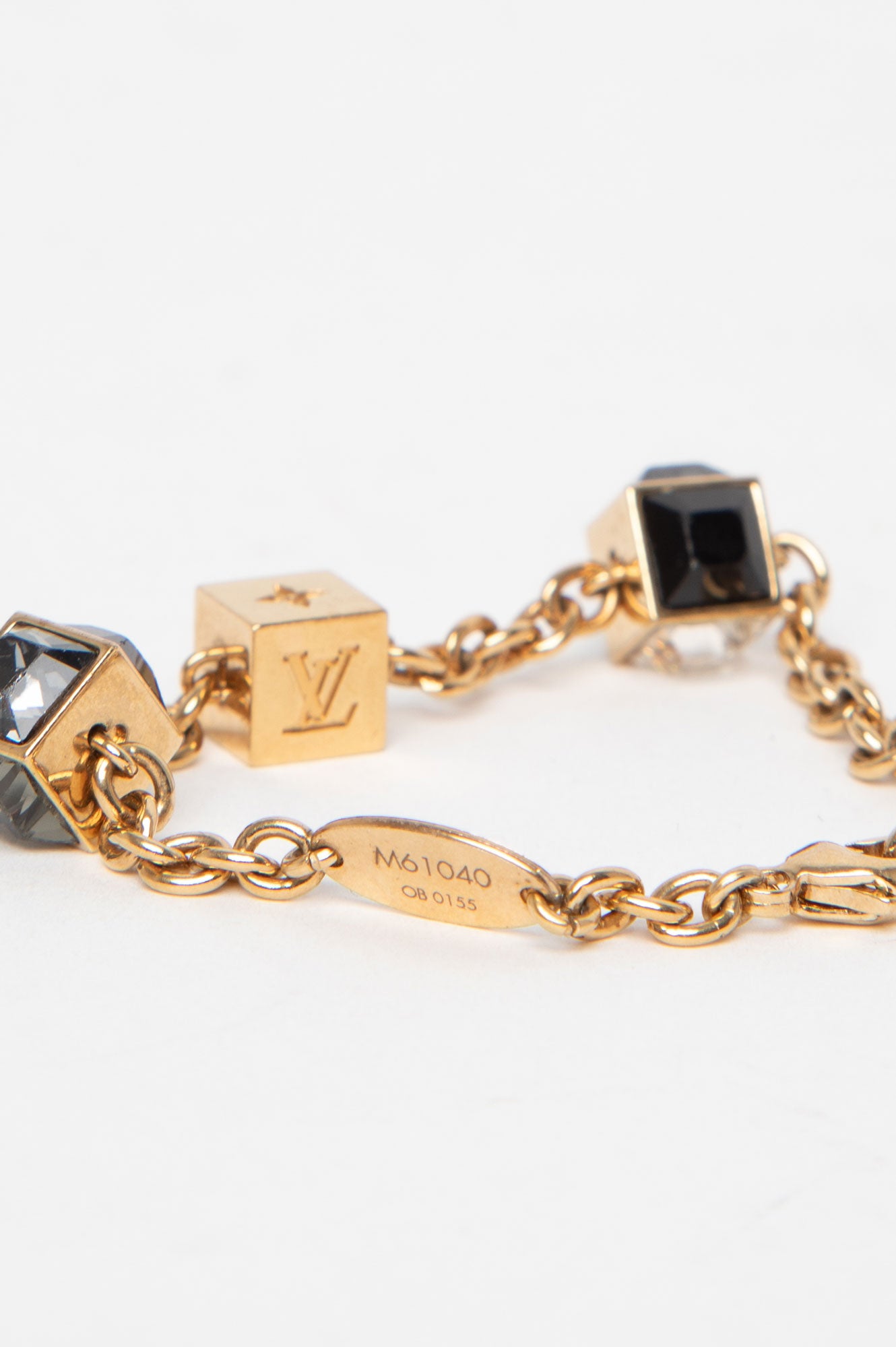 Louis Vuitton Gold Tone Gamble Cube Bracelet