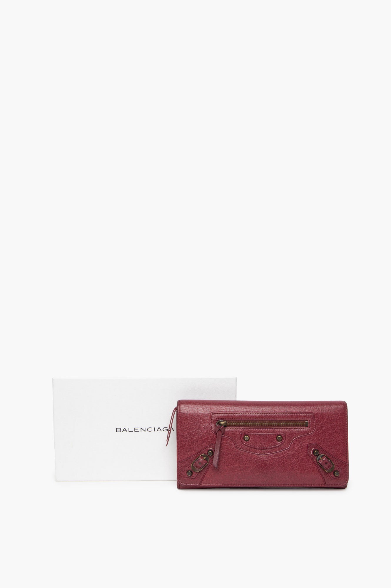 Balenciaga Violet Lambskin Continental Wallet