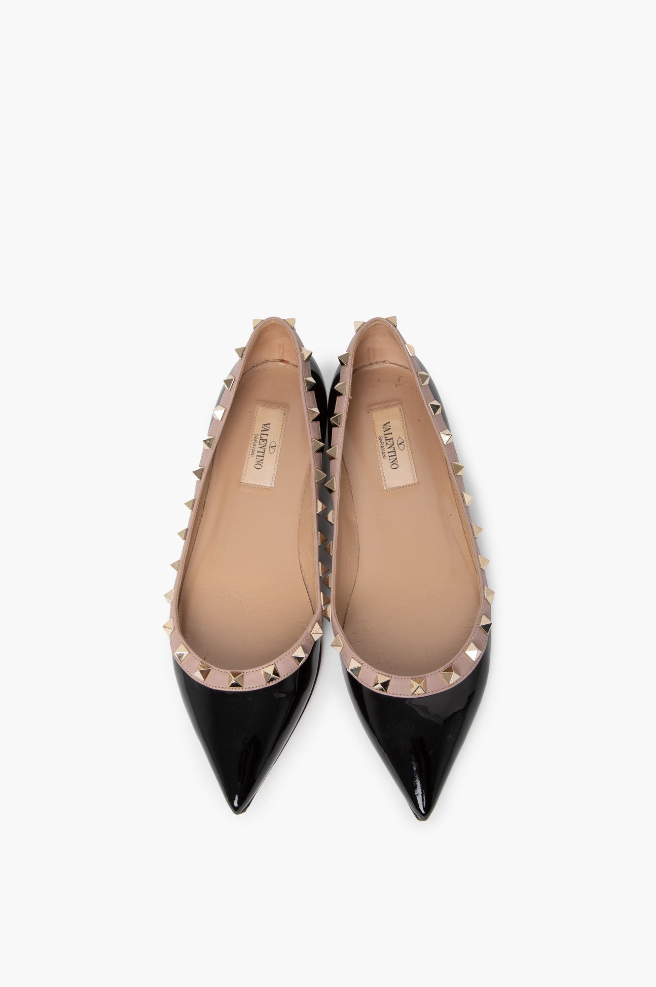 Valentino Patent Rockstud Ballet Flat Size 37.5