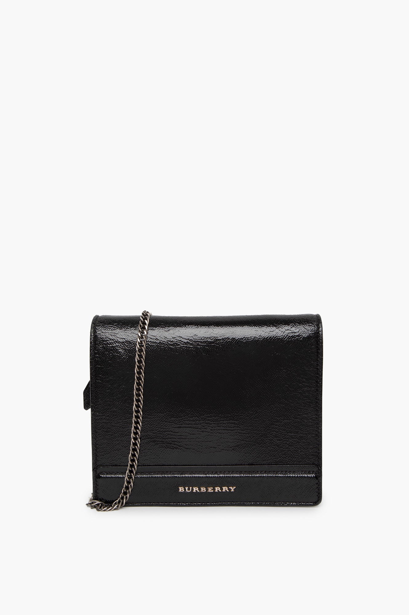 Burberry Black Patent Flap Bag