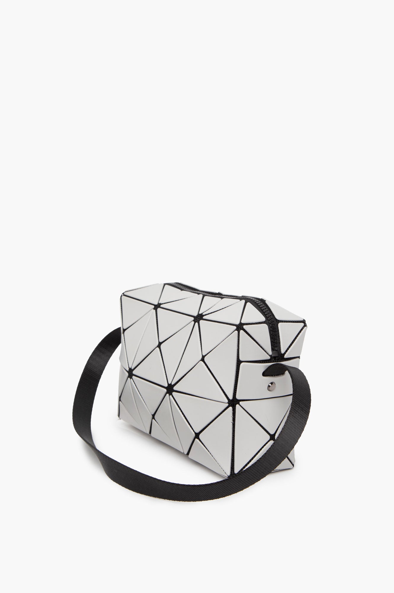 Bao Bao Issey Miyake Silver Cuboid Metallic Crossbody Bag