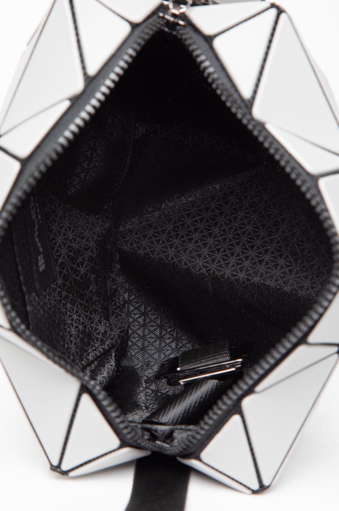 Bao Bao Issey Miyake Silver Cuboid Metallic Crossbody Bag