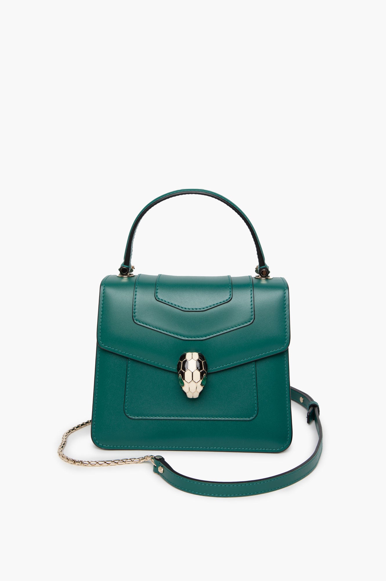 Bvlgari Serpenti Green Forever Emerald Small Top Handle Bag