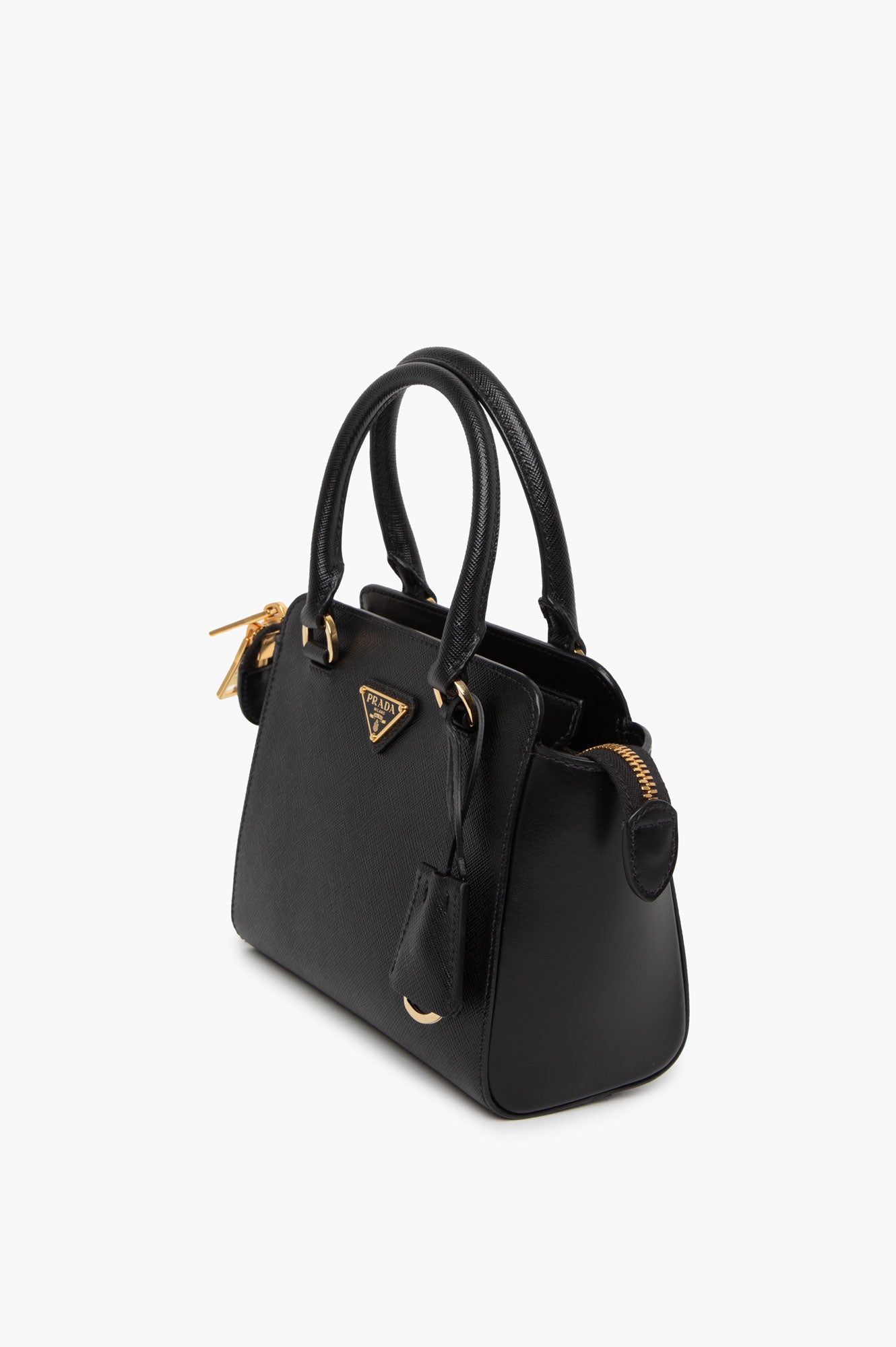 Prada Black Saffiano Mini Zipped Tote