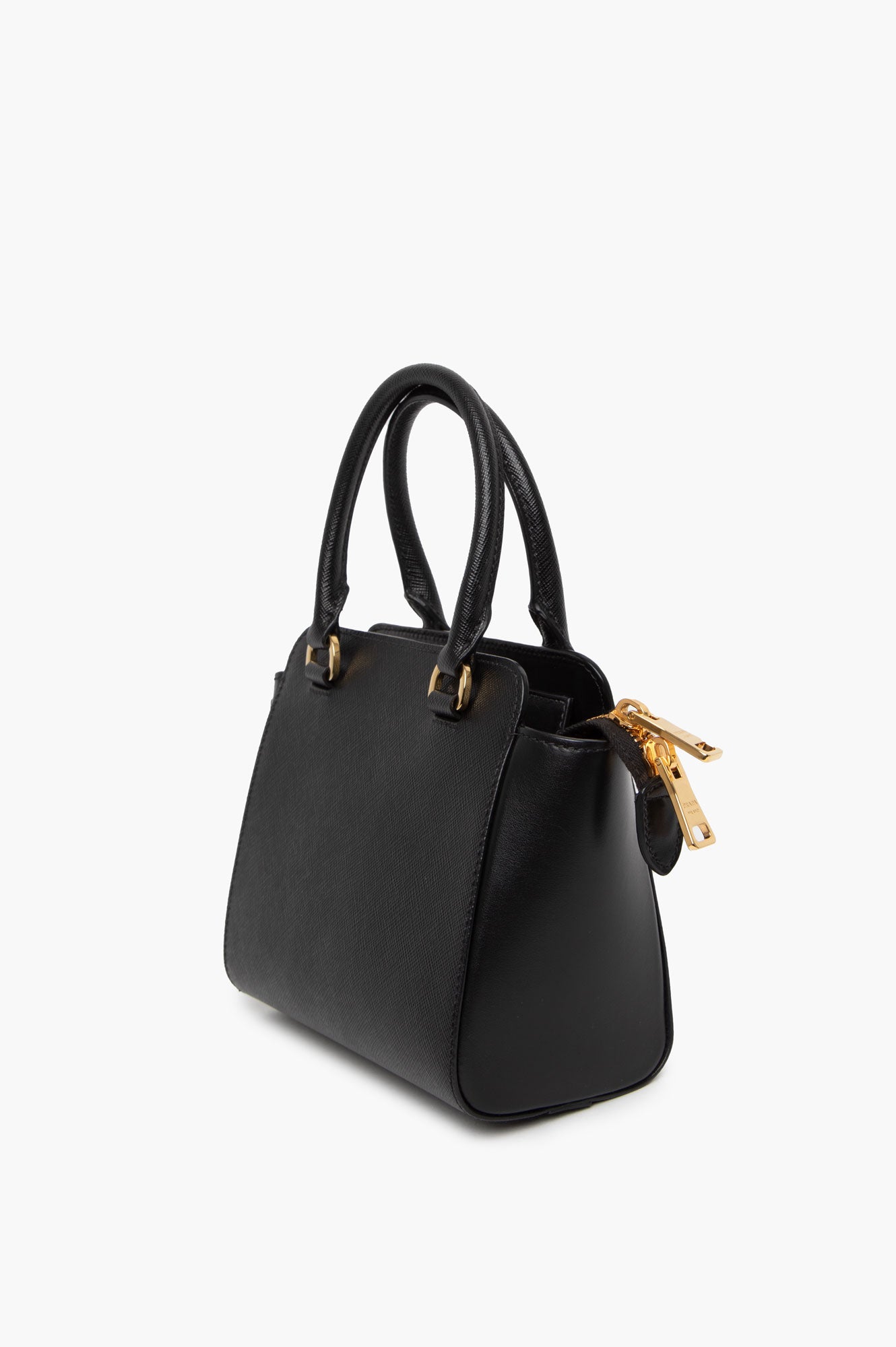 Prada Black Saffiano Mini Zipped Tote