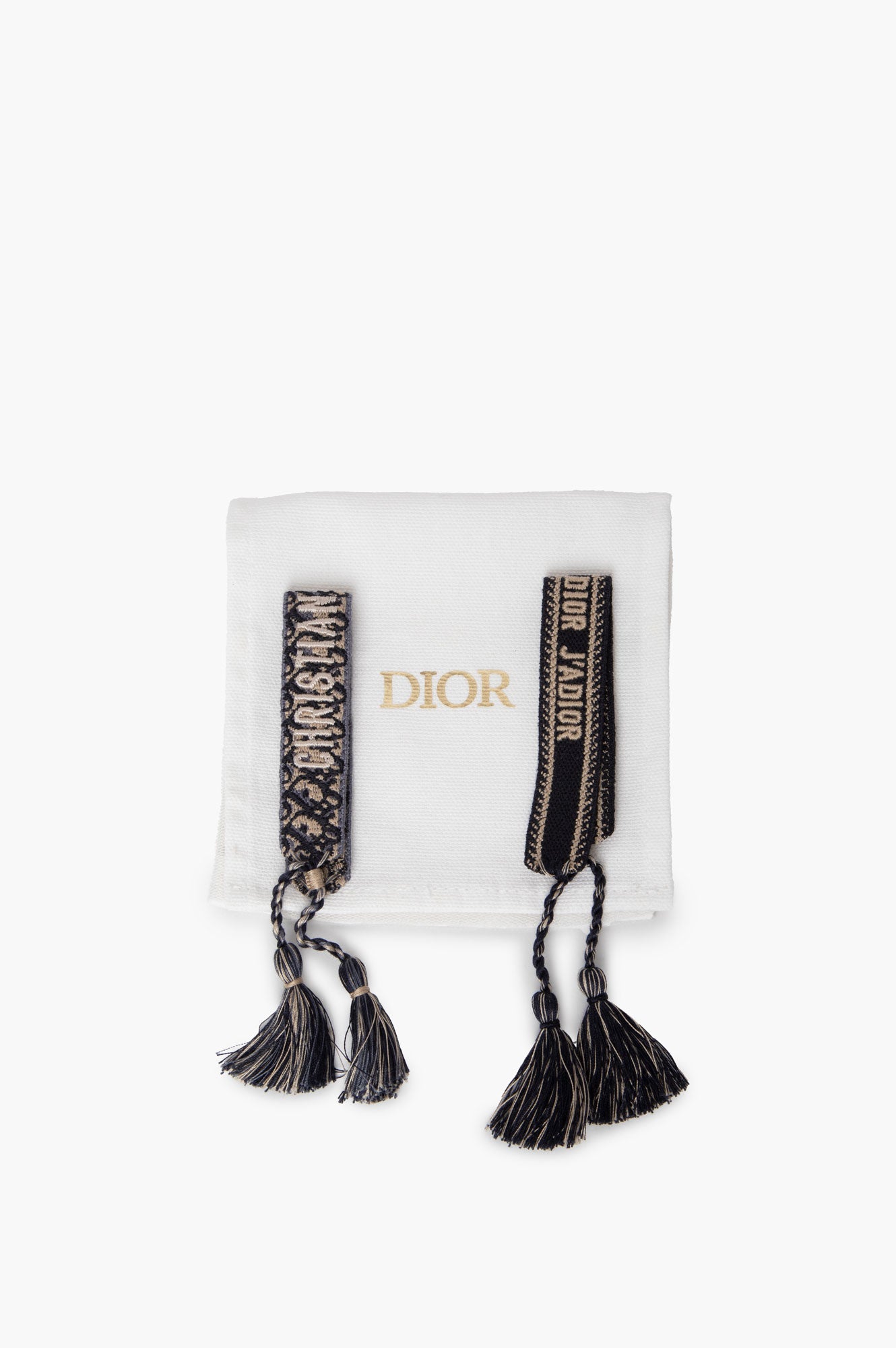Embroidered Christian Dior Dark Blue Bracelet Set