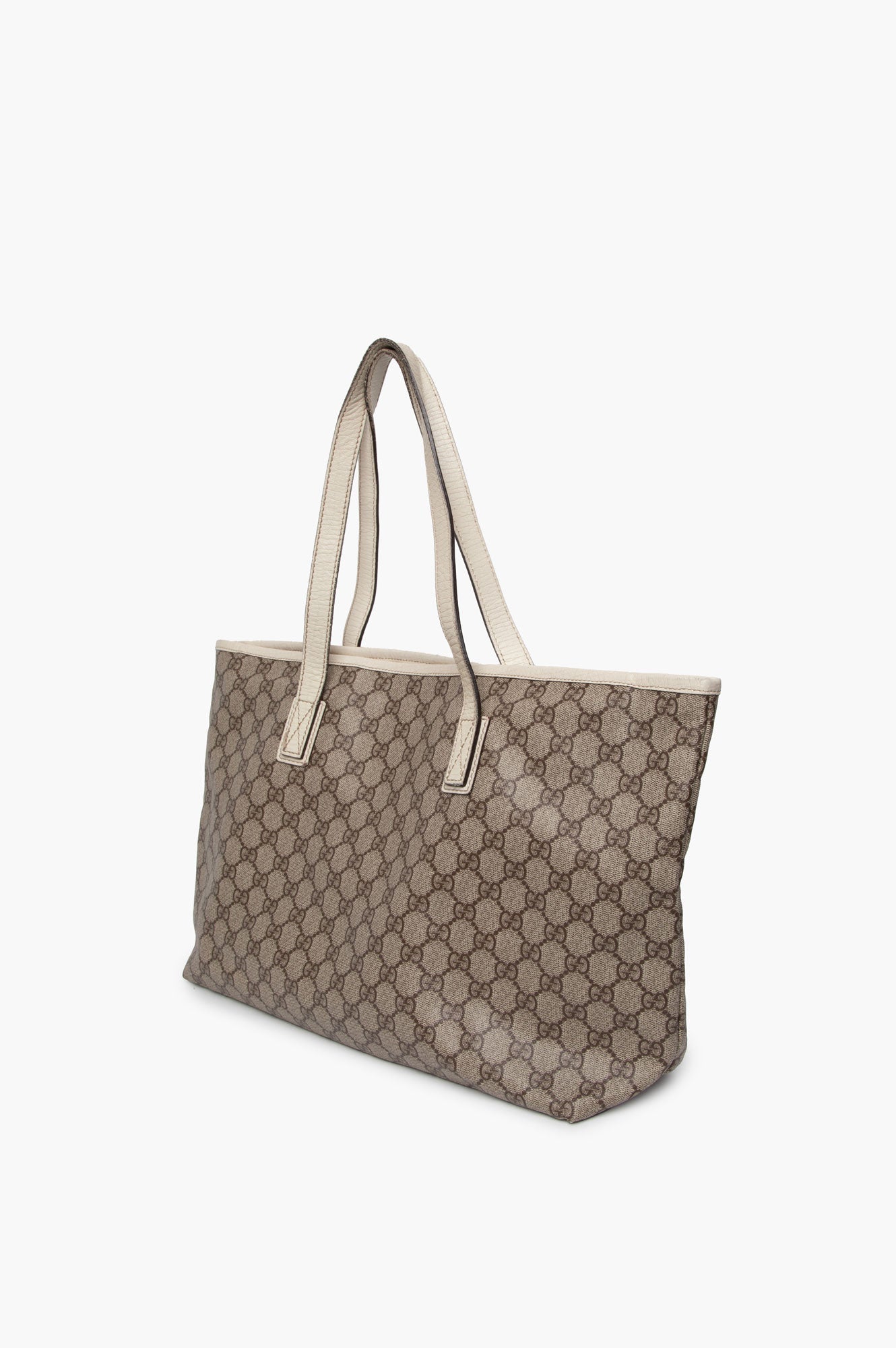 Gucci Beige GG Coated Canvas Book Tote