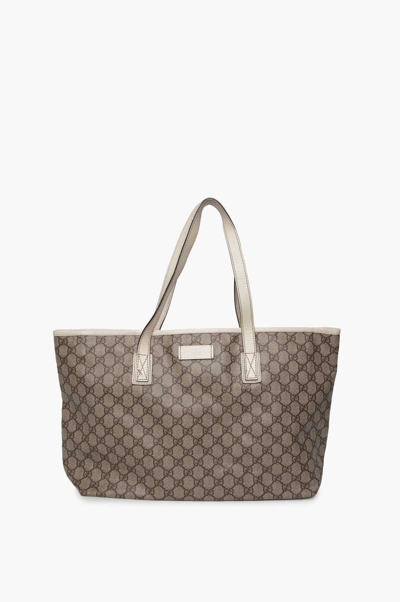 Gucci Beige GG Coated Canvas Book Tote