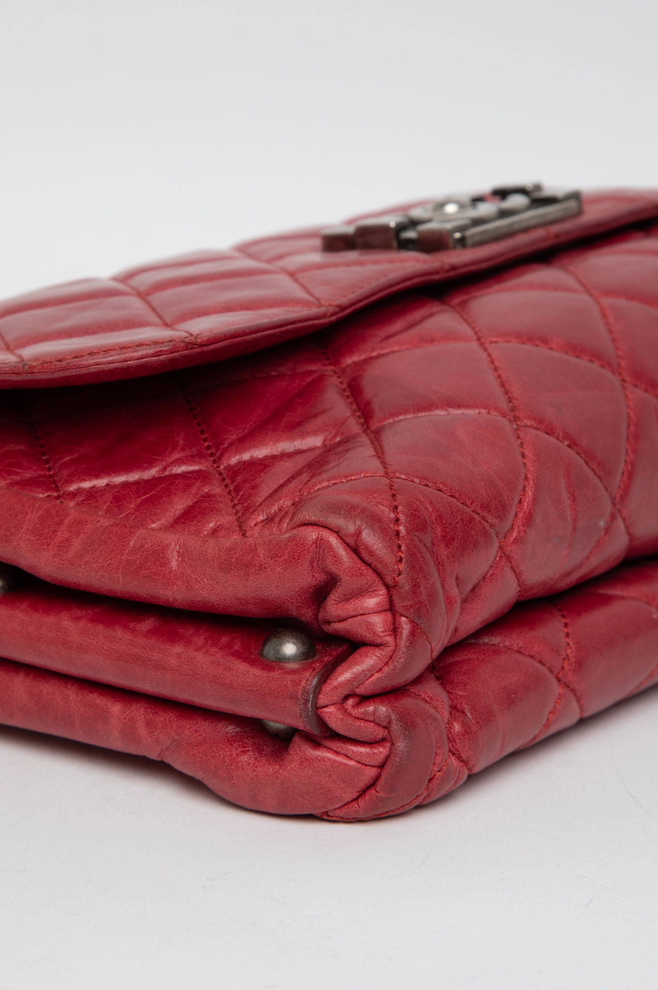 Chanel Red Flap Boy Lock Shoulder Bag