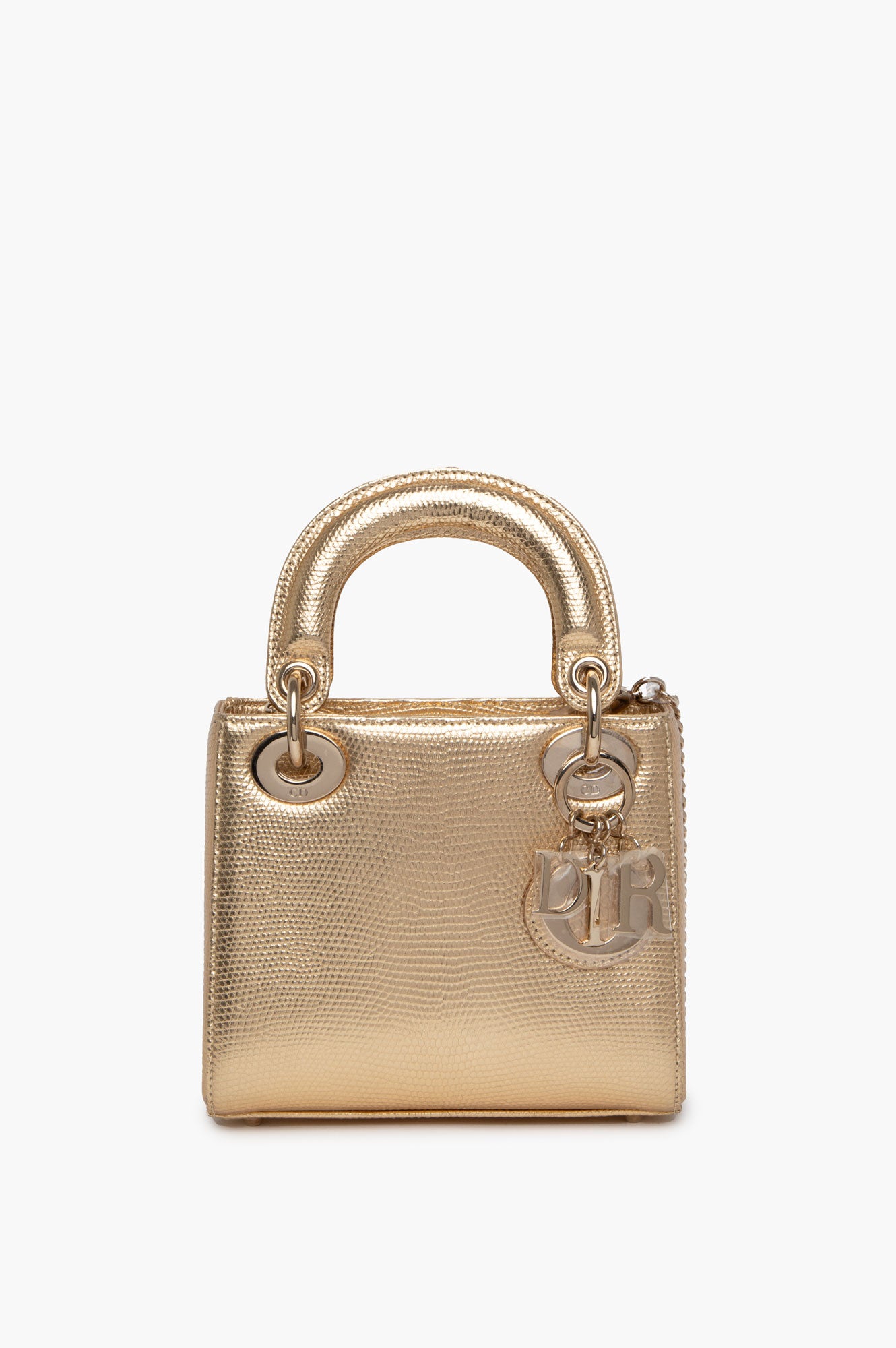 Christian Dior Metallic Lizard Mini Lady Dior Bag