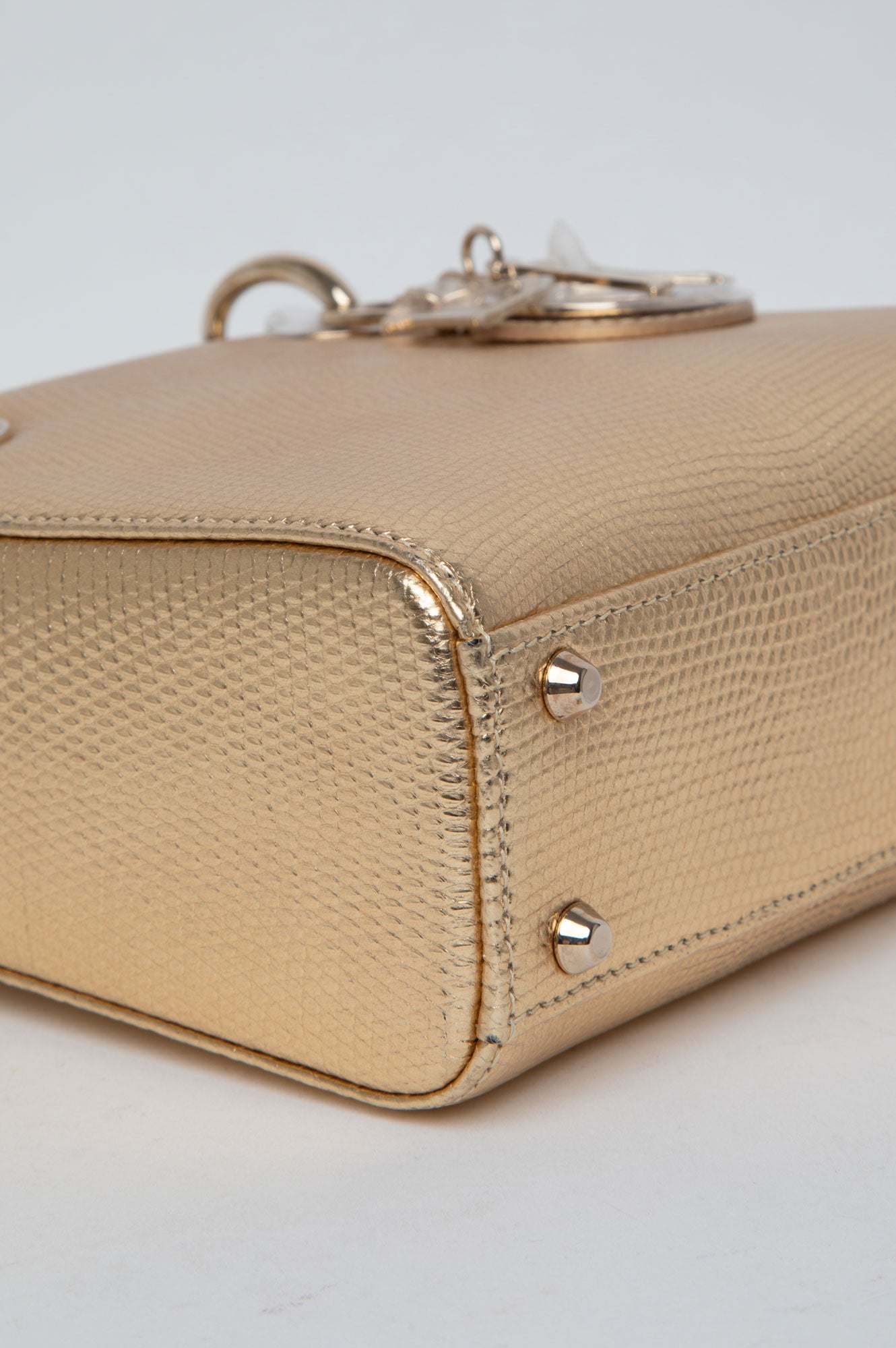 Christian Dior Metallic Lizard Mini Lady Dior Bag