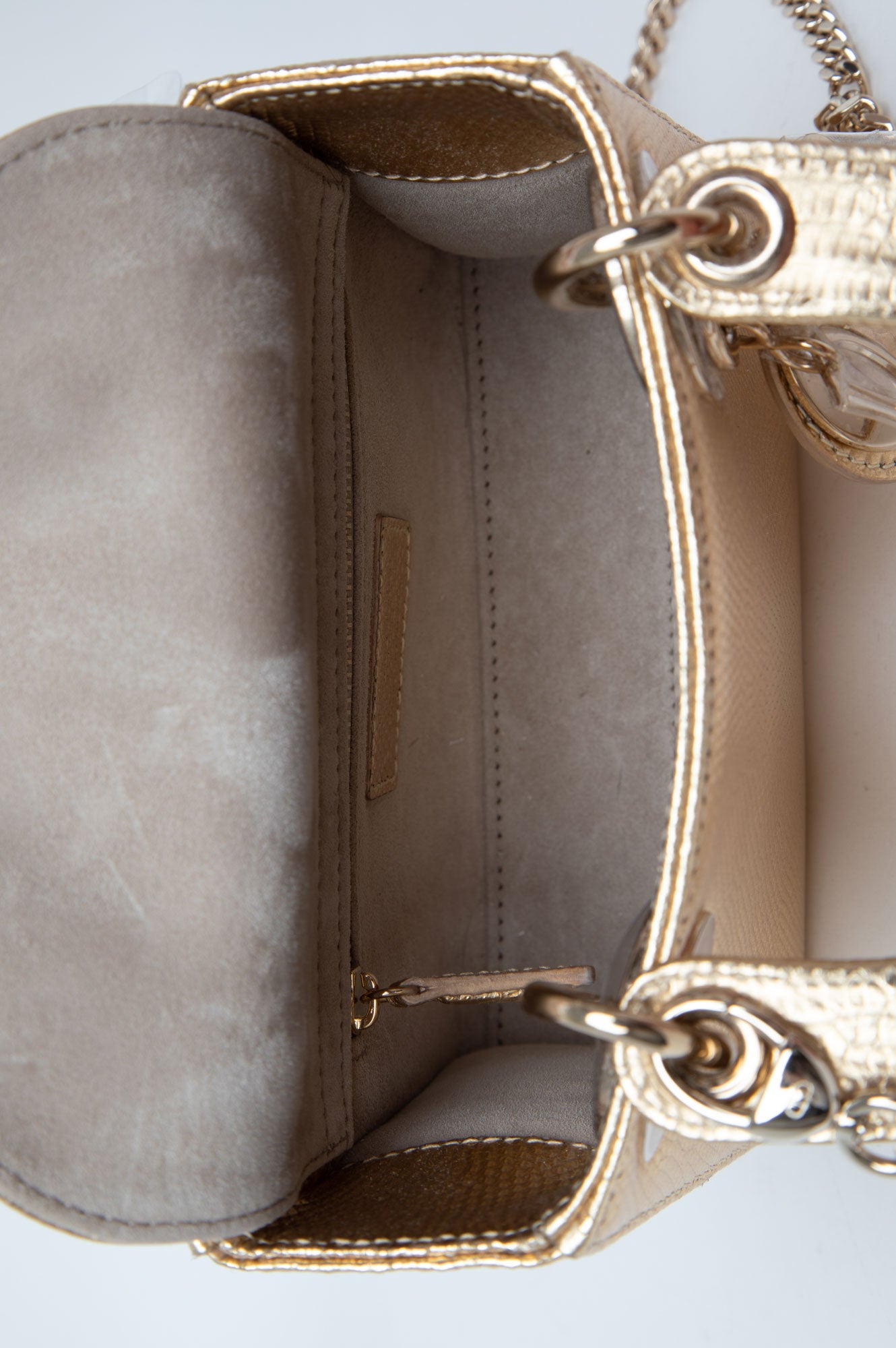 Christian Dior Metallic Lizard Mini Lady Dior Bag