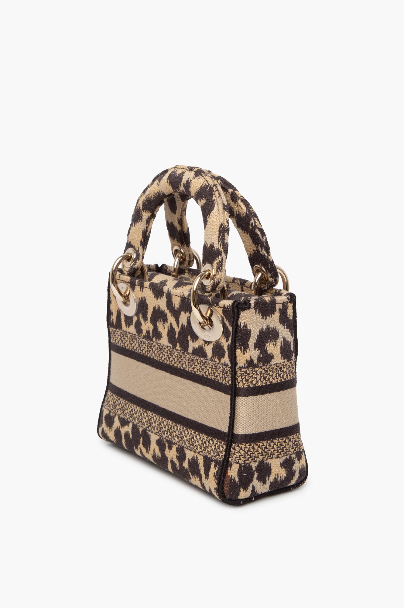 Christian Dior Mizza Embroidered Cavas Mini Lady Dior Bag