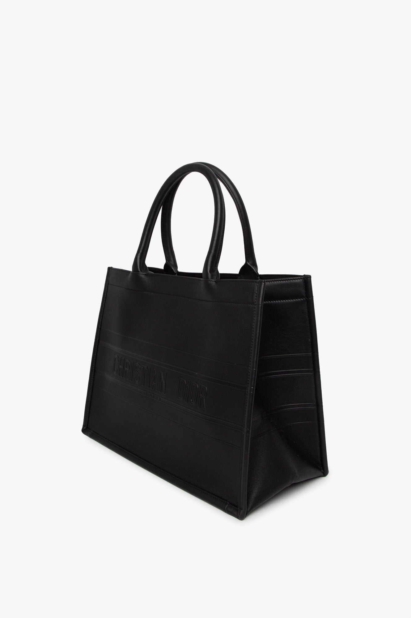 Christian Dior Black Leather Book Tote
