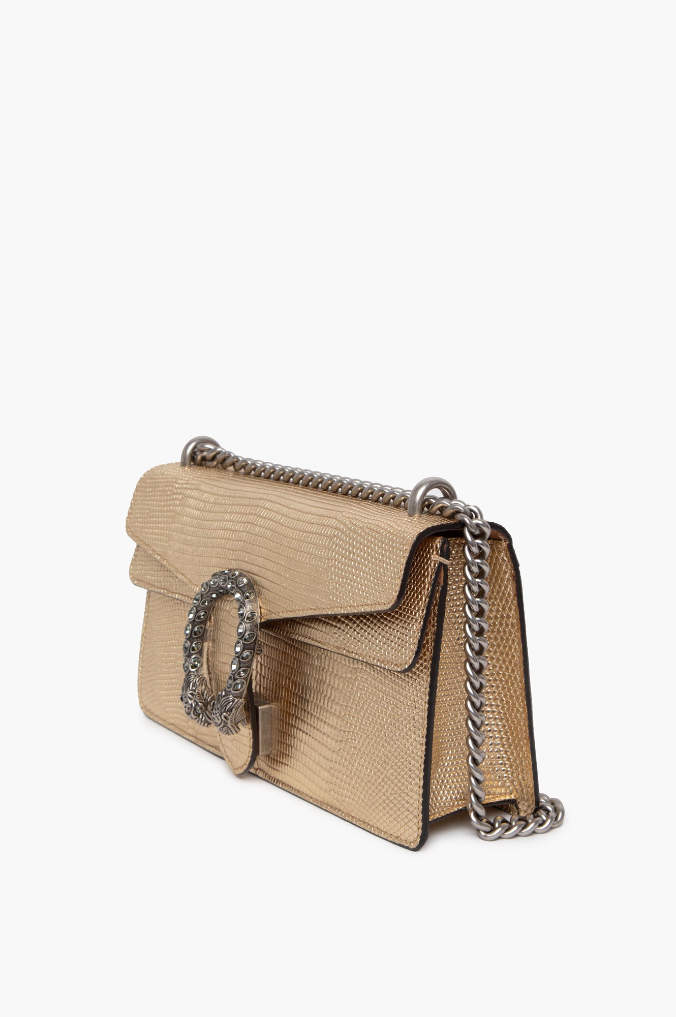 Gucci Gold Lizard Dionysus Small Shoulder Bag