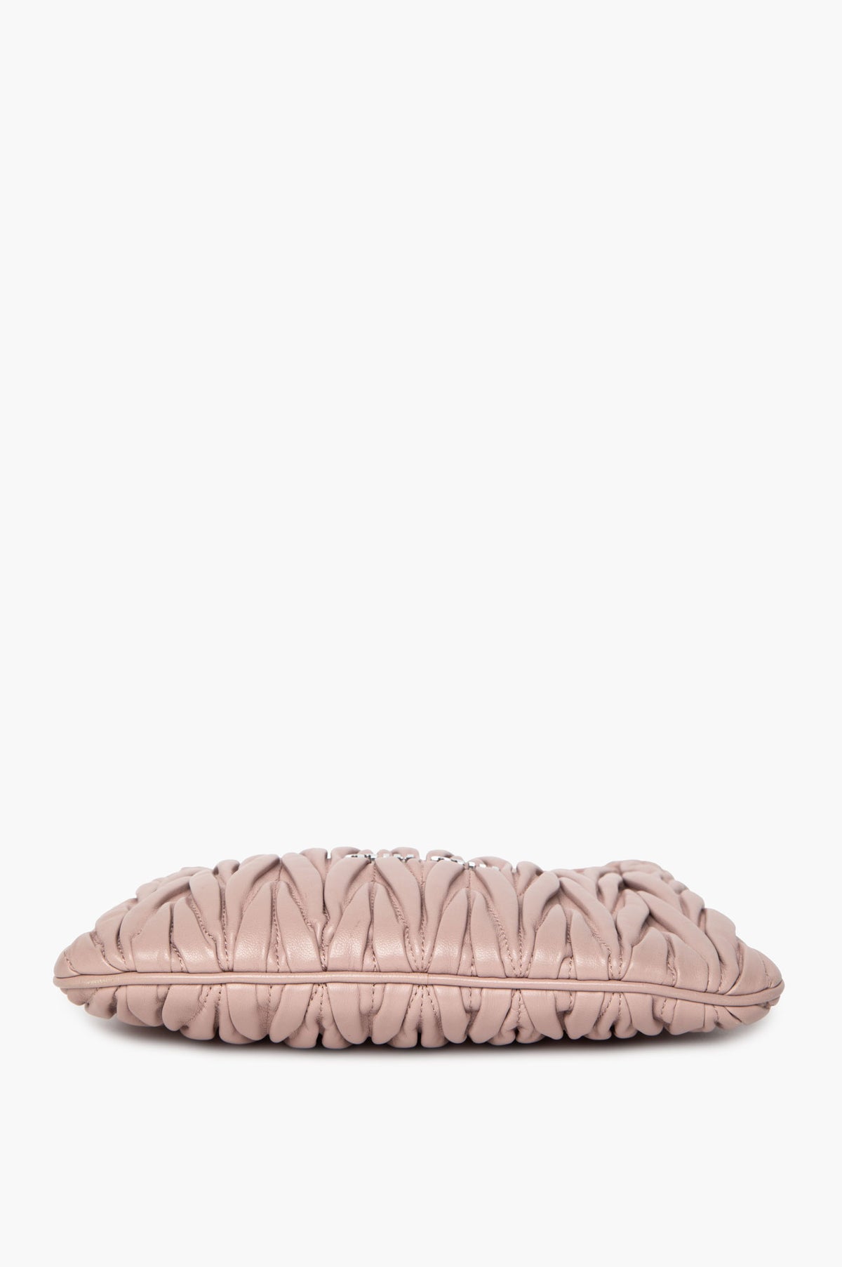 Miu Miu Powder Pink Matelassé Nappa Leather Crystal Chain Bag