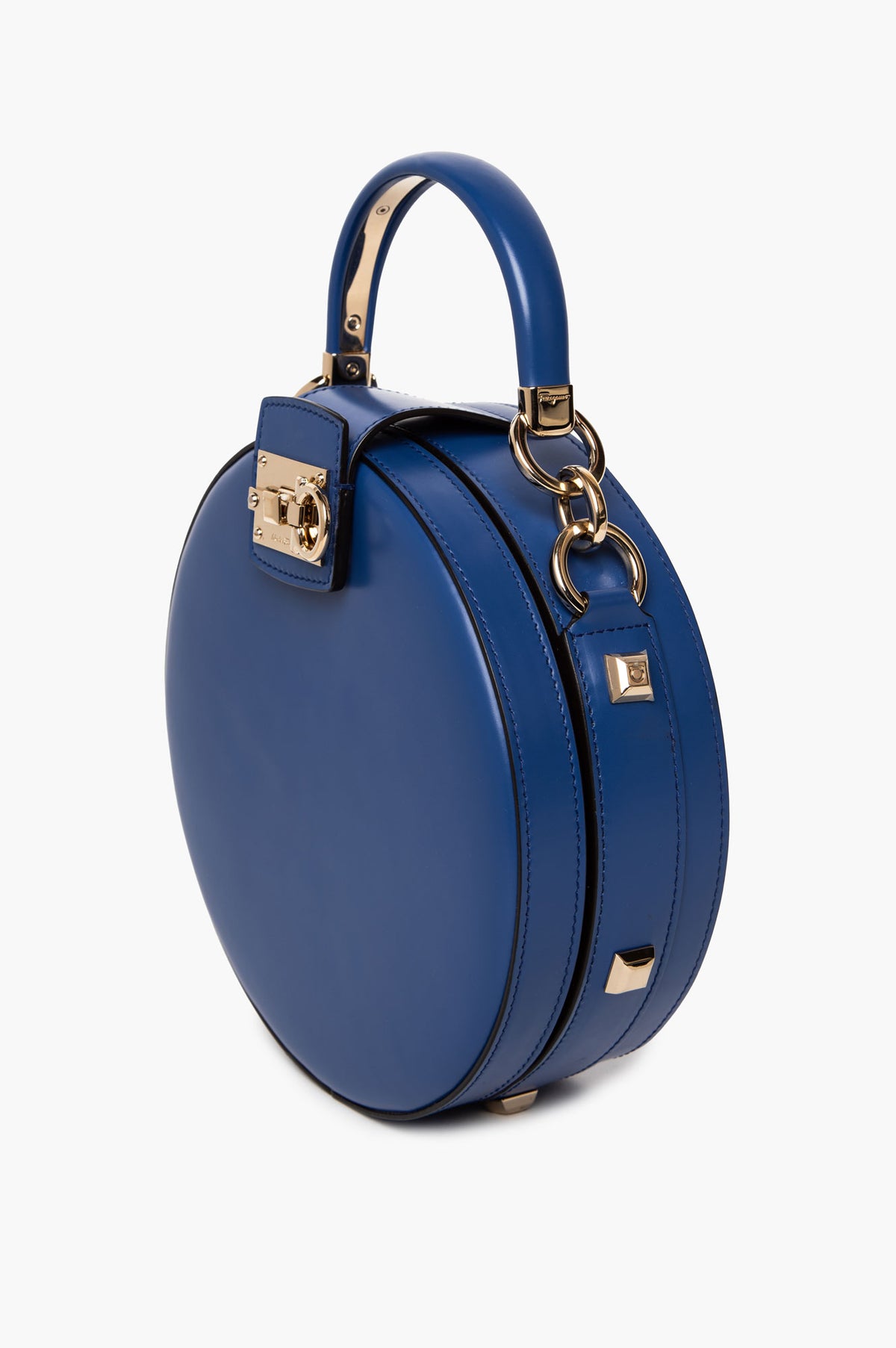 Salvatore Ferragamo Admiral Blue Calfskin The Studio Bag