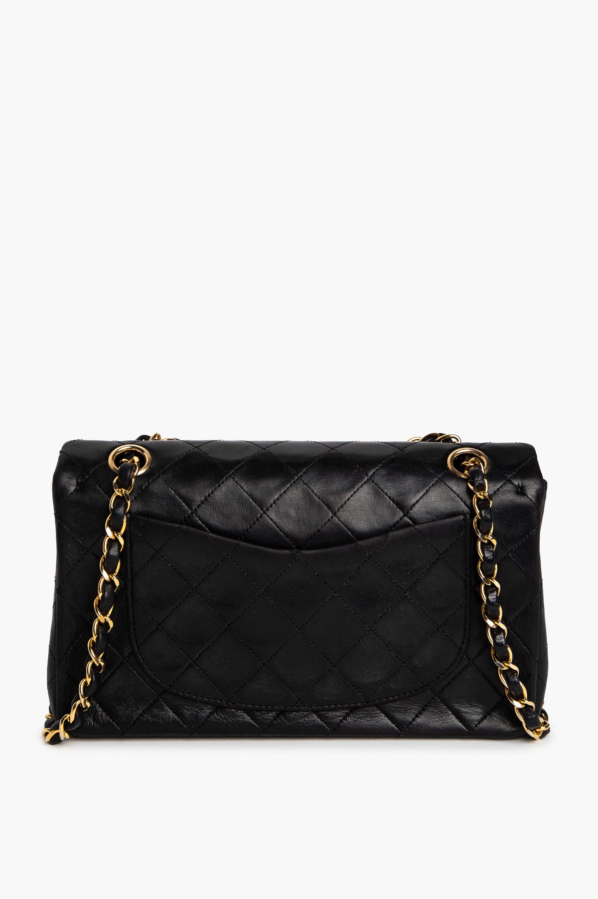 Chanel Vintage Black Lambskin Small Classic Flap GHW
