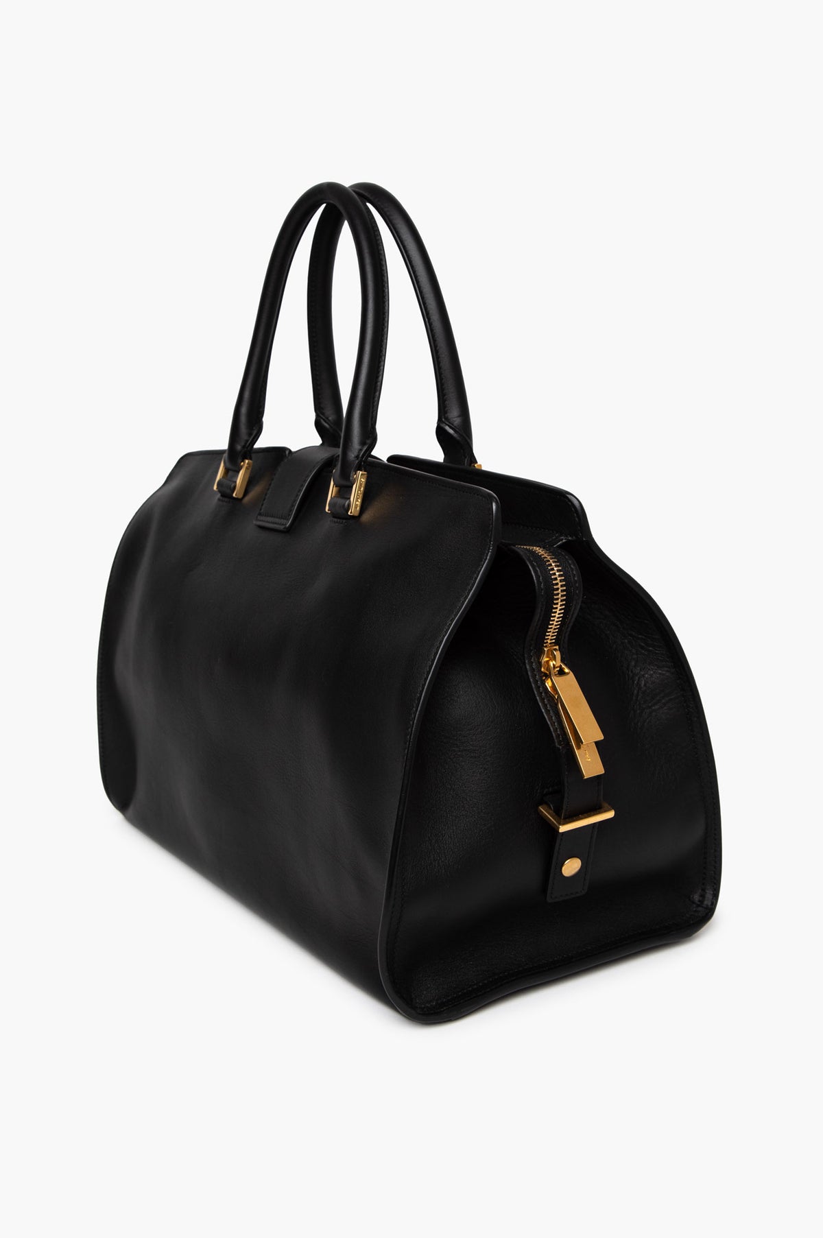 Saint Laurent Black Calfskin Medium Cabas Bag
