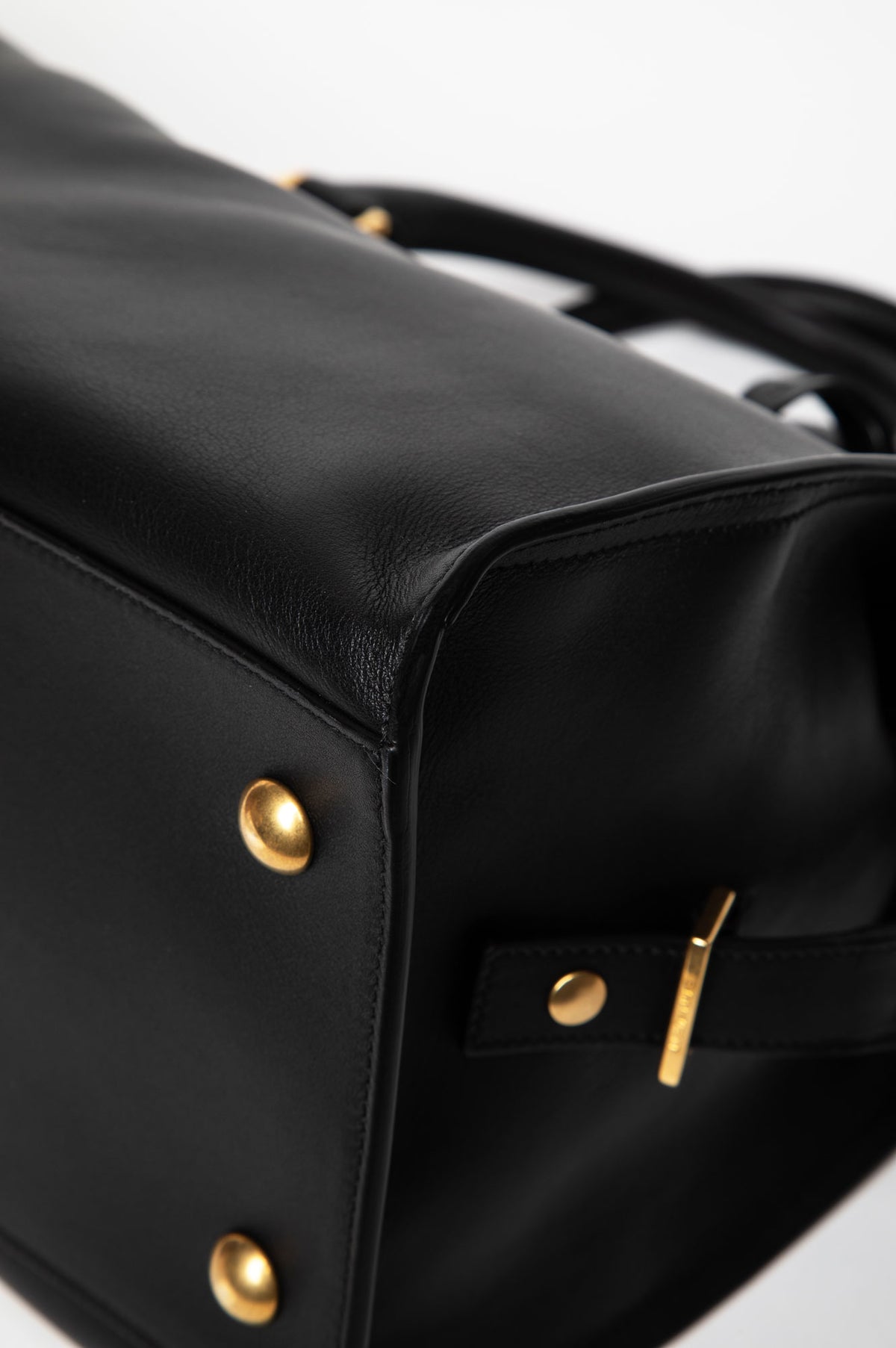 Saint Laurent Black Calfskin Medium Cabas Bag